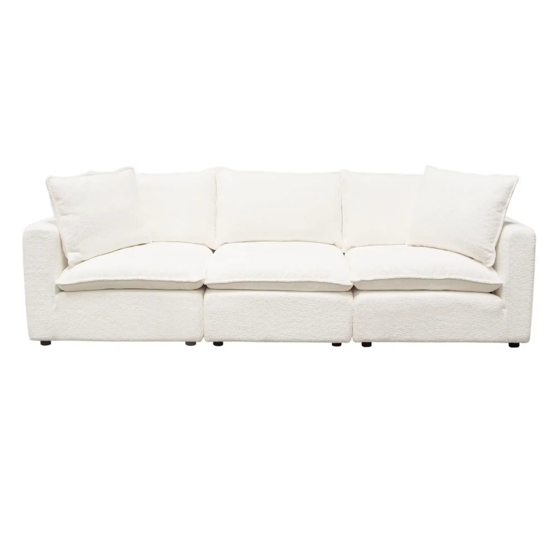 Ivy 3 Piece Modular Down Sofa – White Faux Shearling - Best Buy Furniture