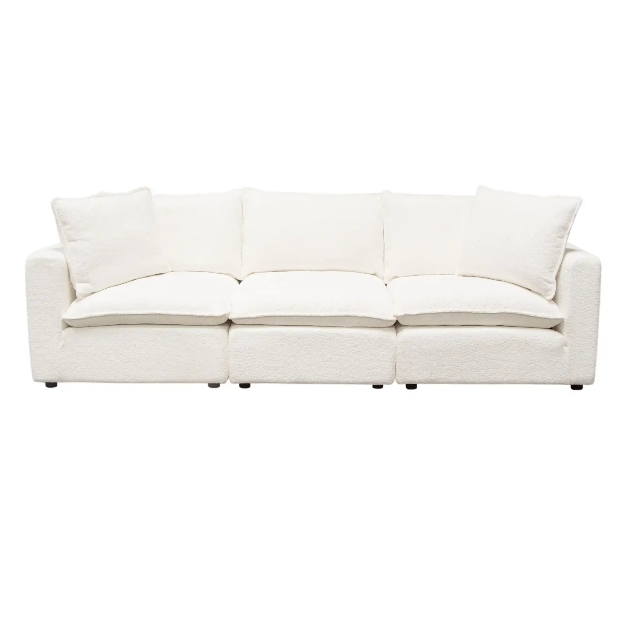 Ivy 3 Piece Modular Down Sofa – White Faux Shearling - Best Buy Furniture
