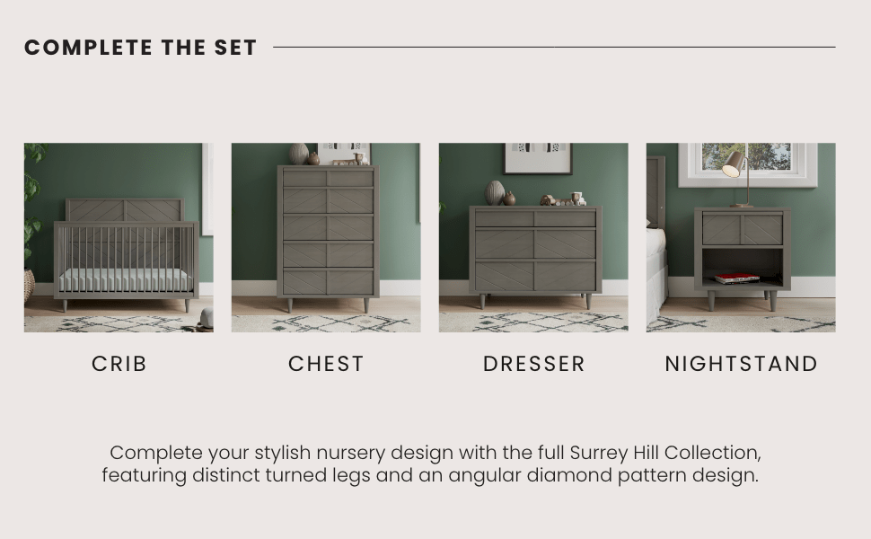 Surrey Hill 5 Drawer Chest, Lunar Gray
