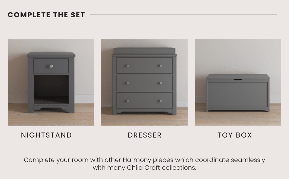 Harmony Nightstand, Cool Gray