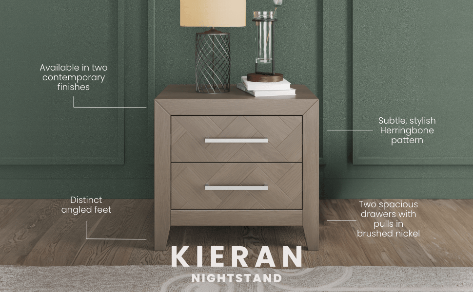 Kieran Nightstand, Crescent Gray