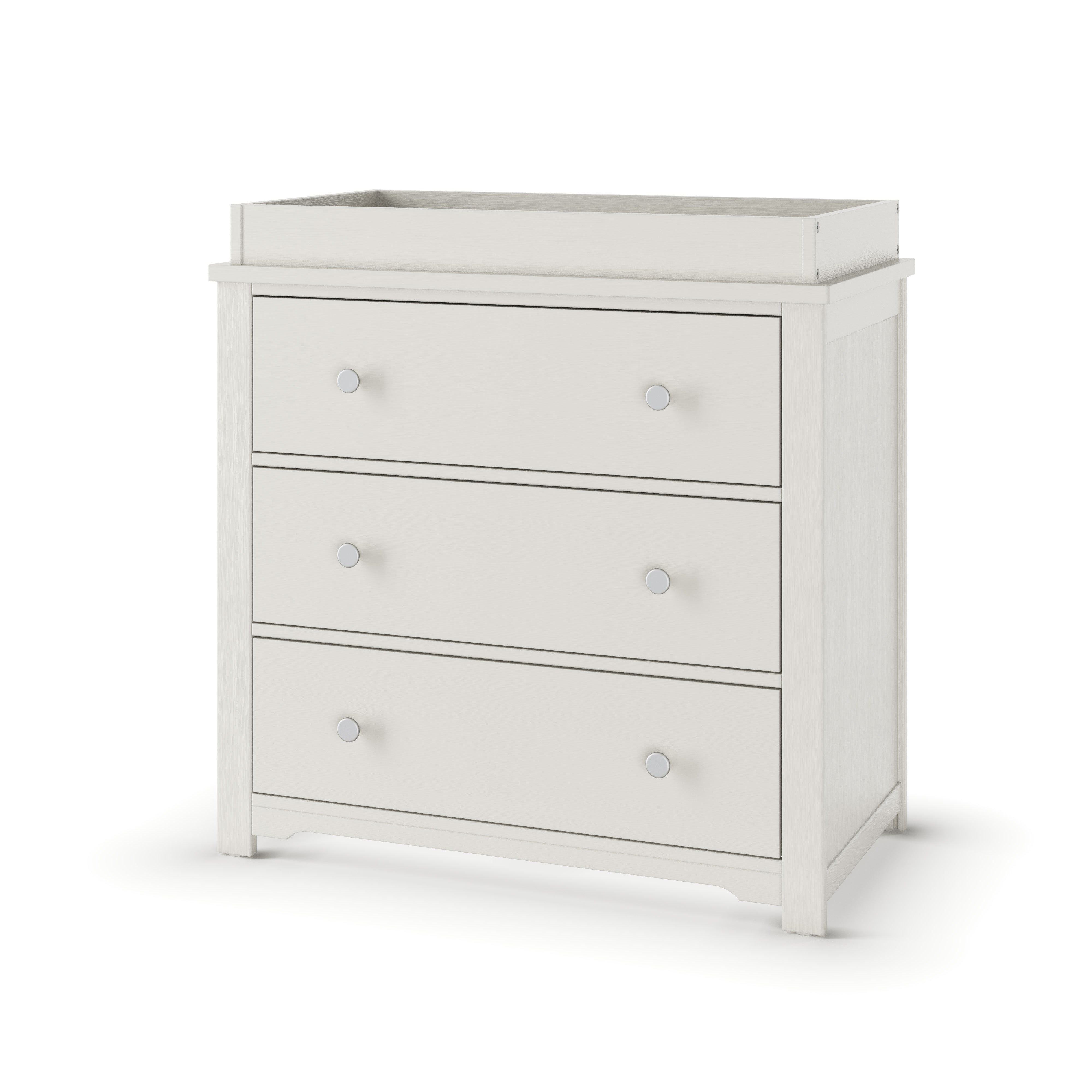 Harmony 3-Drawer Dresser With Changing Table Topper, Brushed Cotton