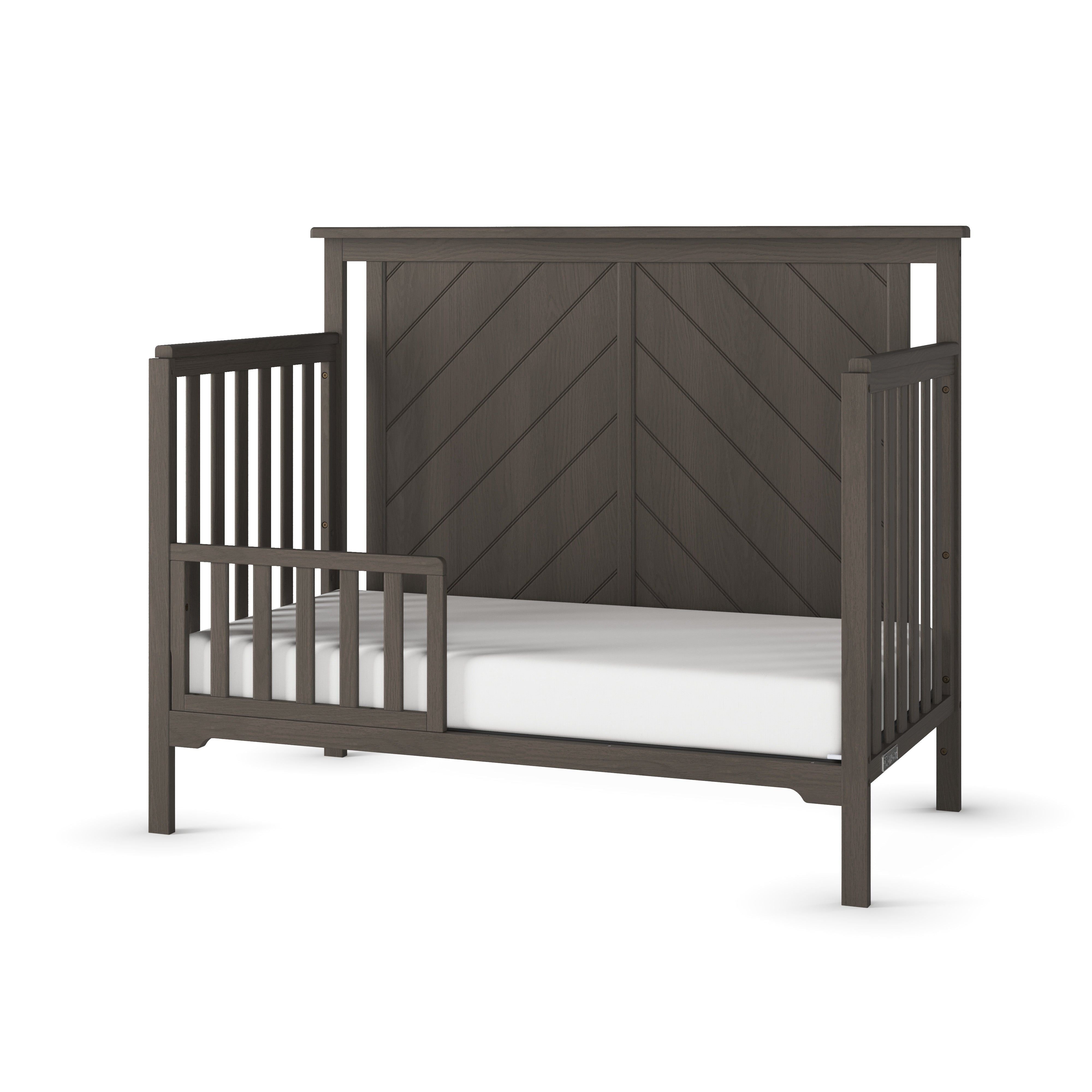 Hampton Flat Top 4-in-1 Convertible Crib, Dapper Gray