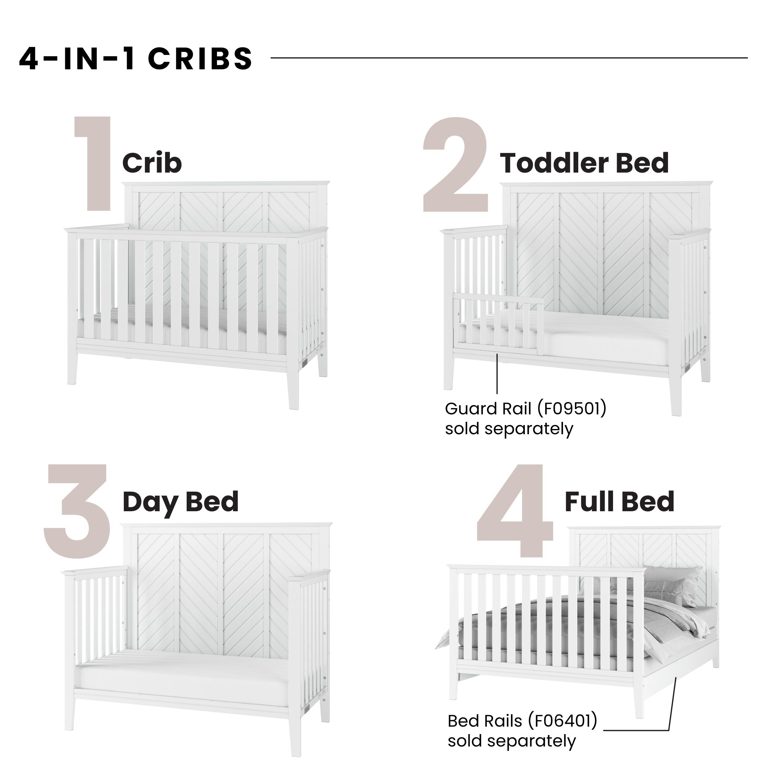 Atwood 4-in-1 Convertible Crib, Matte White
