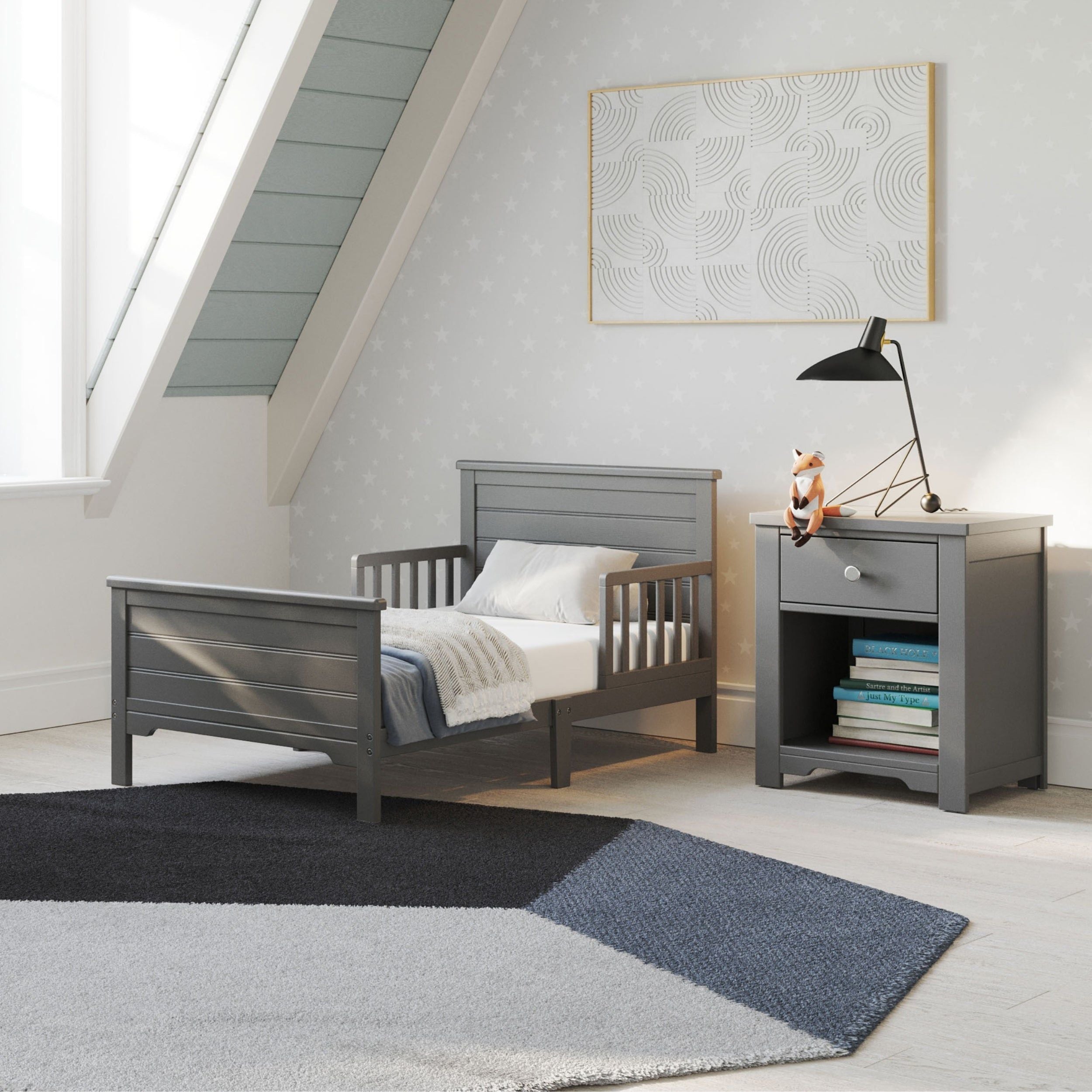 Woodland Toddler Bed, Brushed Pebble
