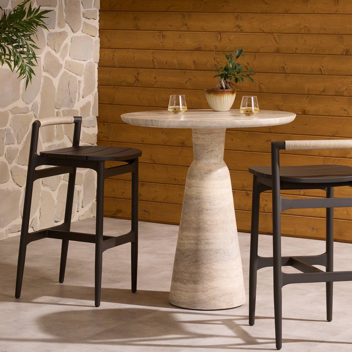 Baden Outdoor Metal Bar + Counter Stool