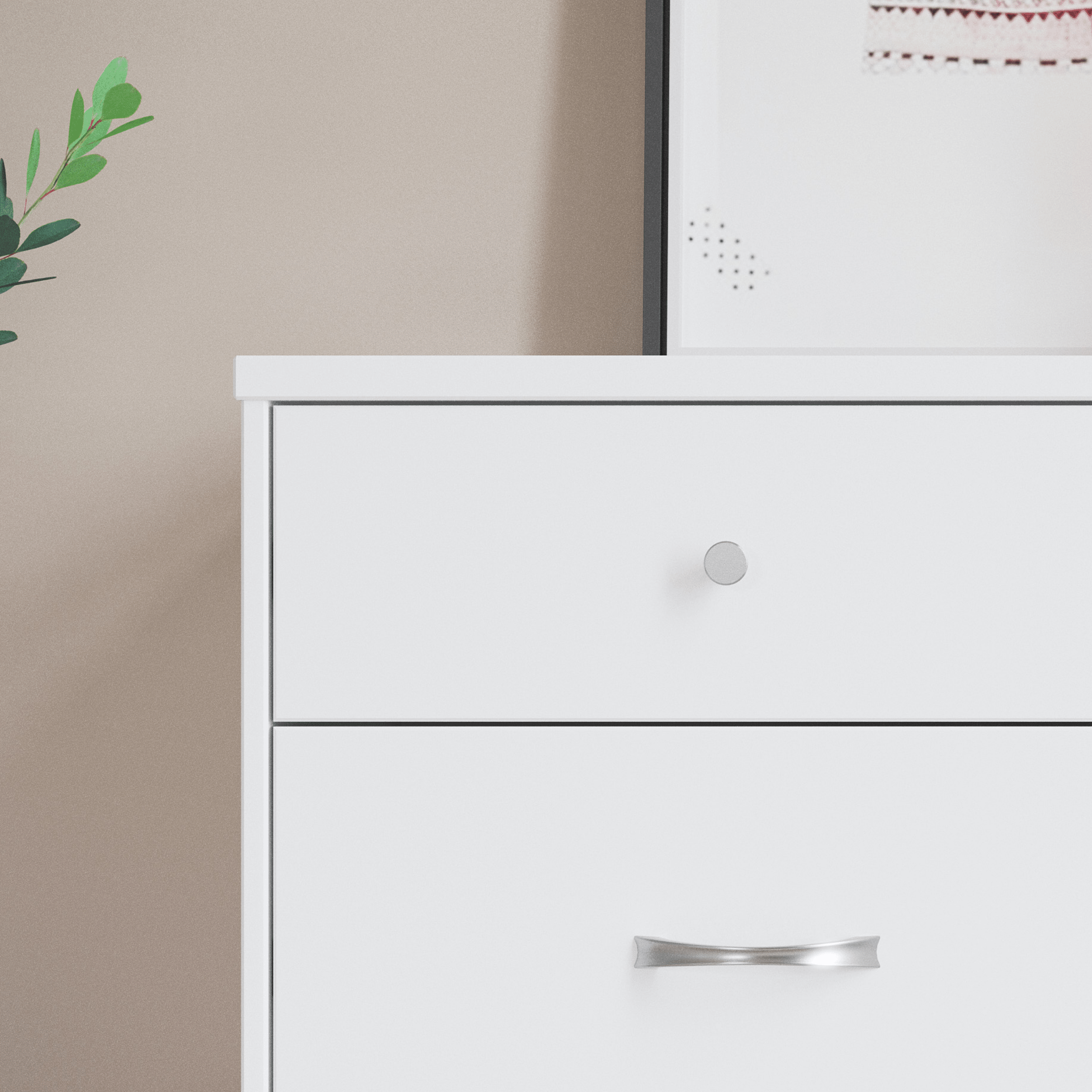 Soho 3-Drawer Dresser, White/Natural
