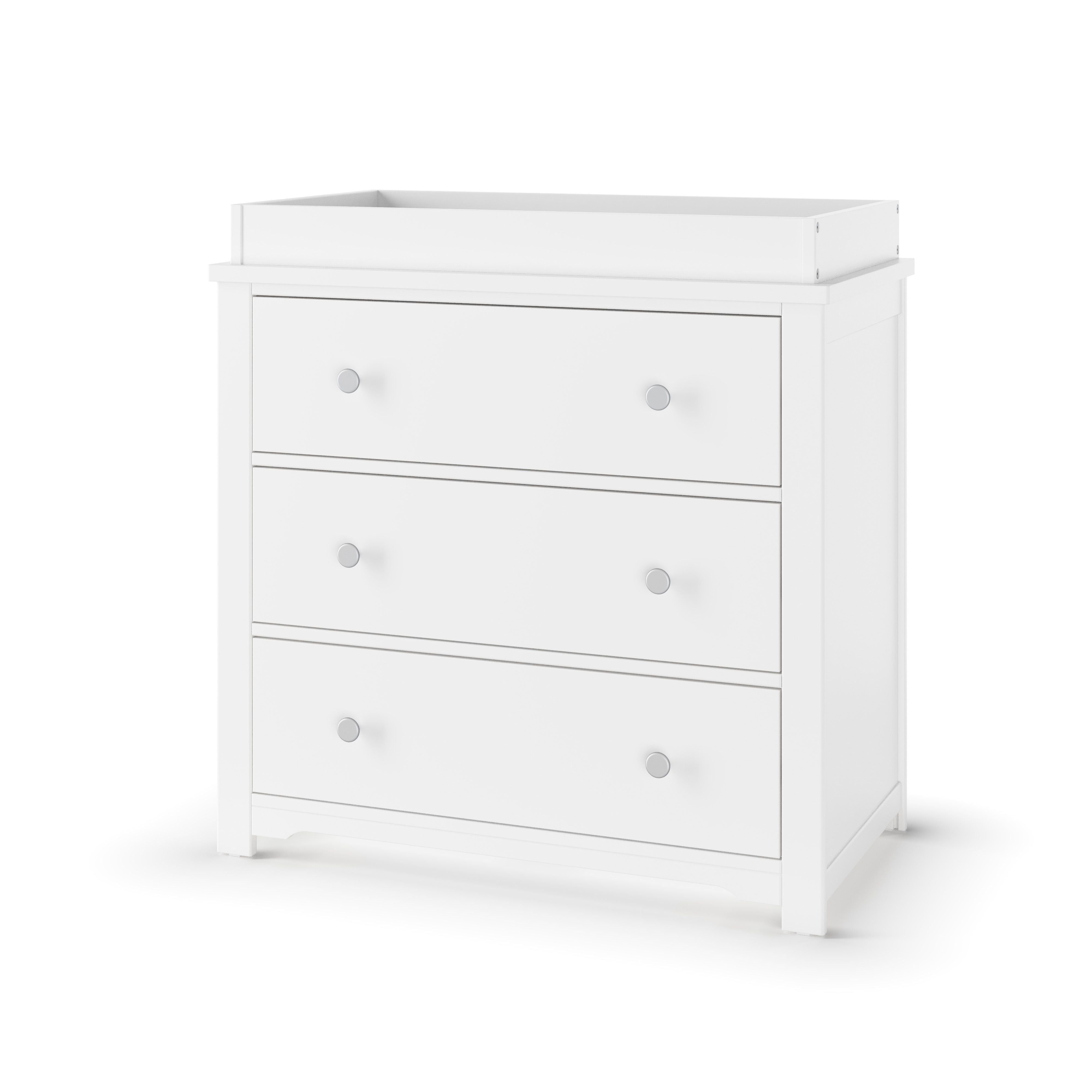 Harmony 3-Drawer Dresser With Changing Table Topper Matte White