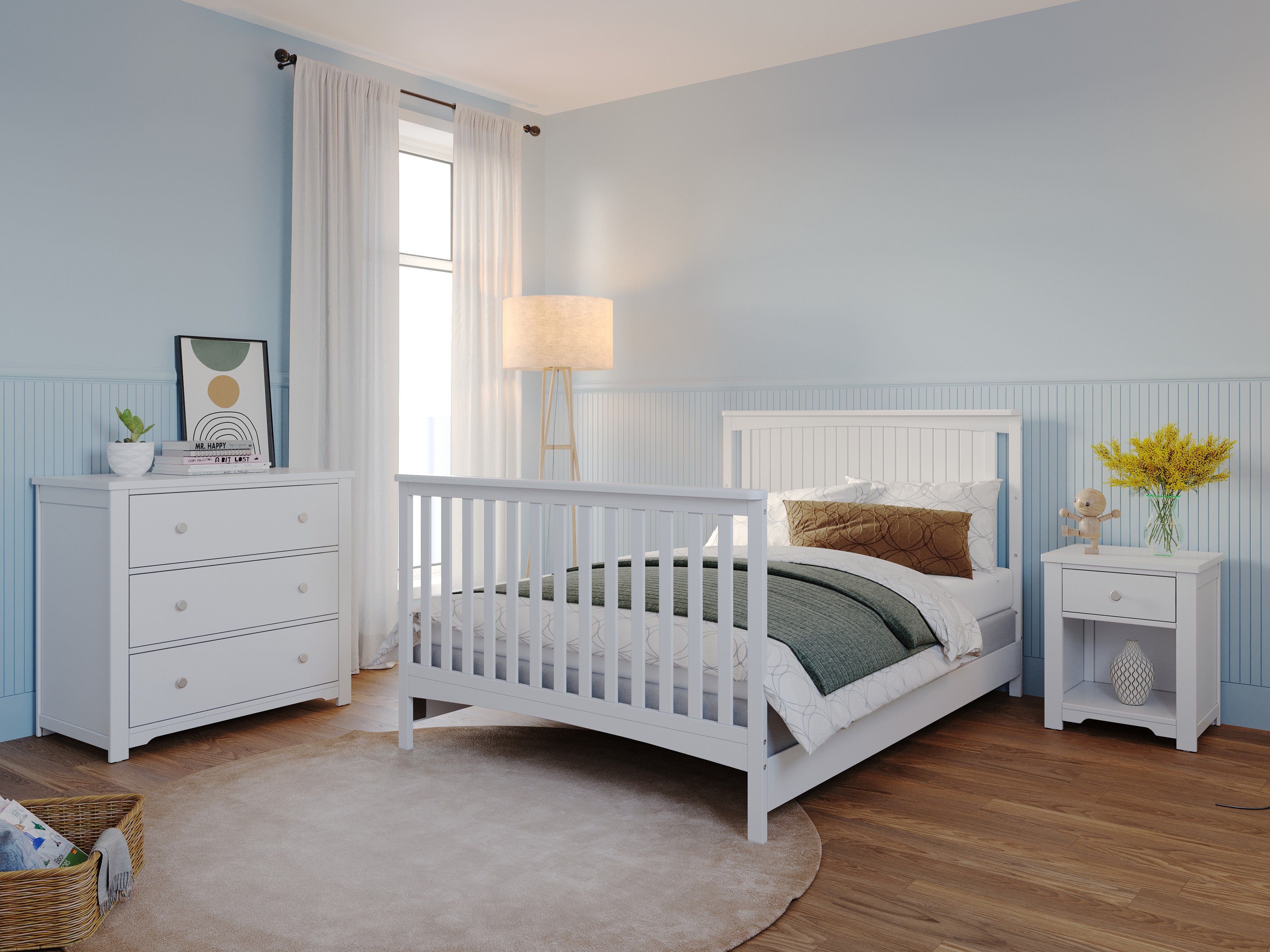 F06401 - Full-size Bed Rails, Matte White