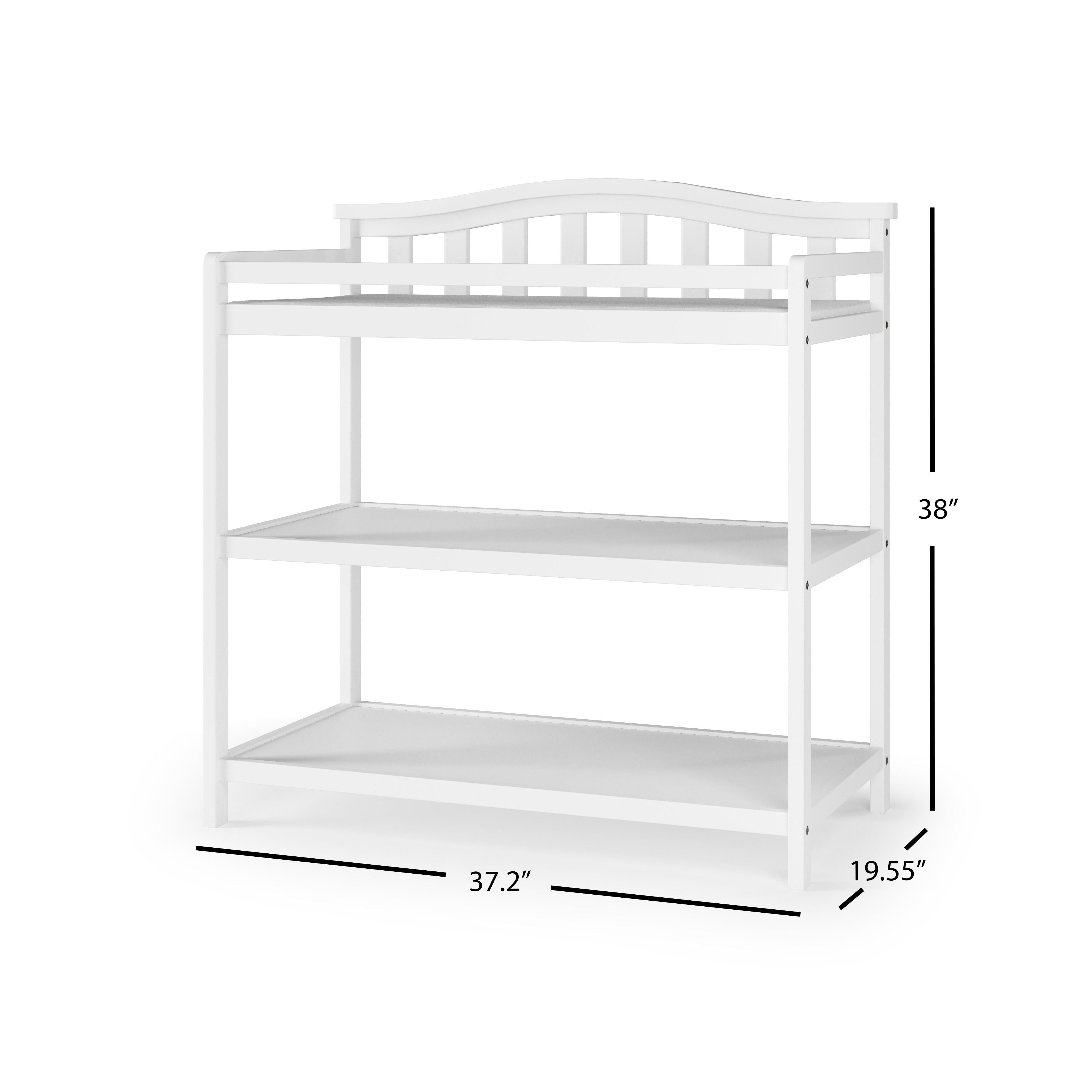 Arch Top Baby Changing Table, Matte White