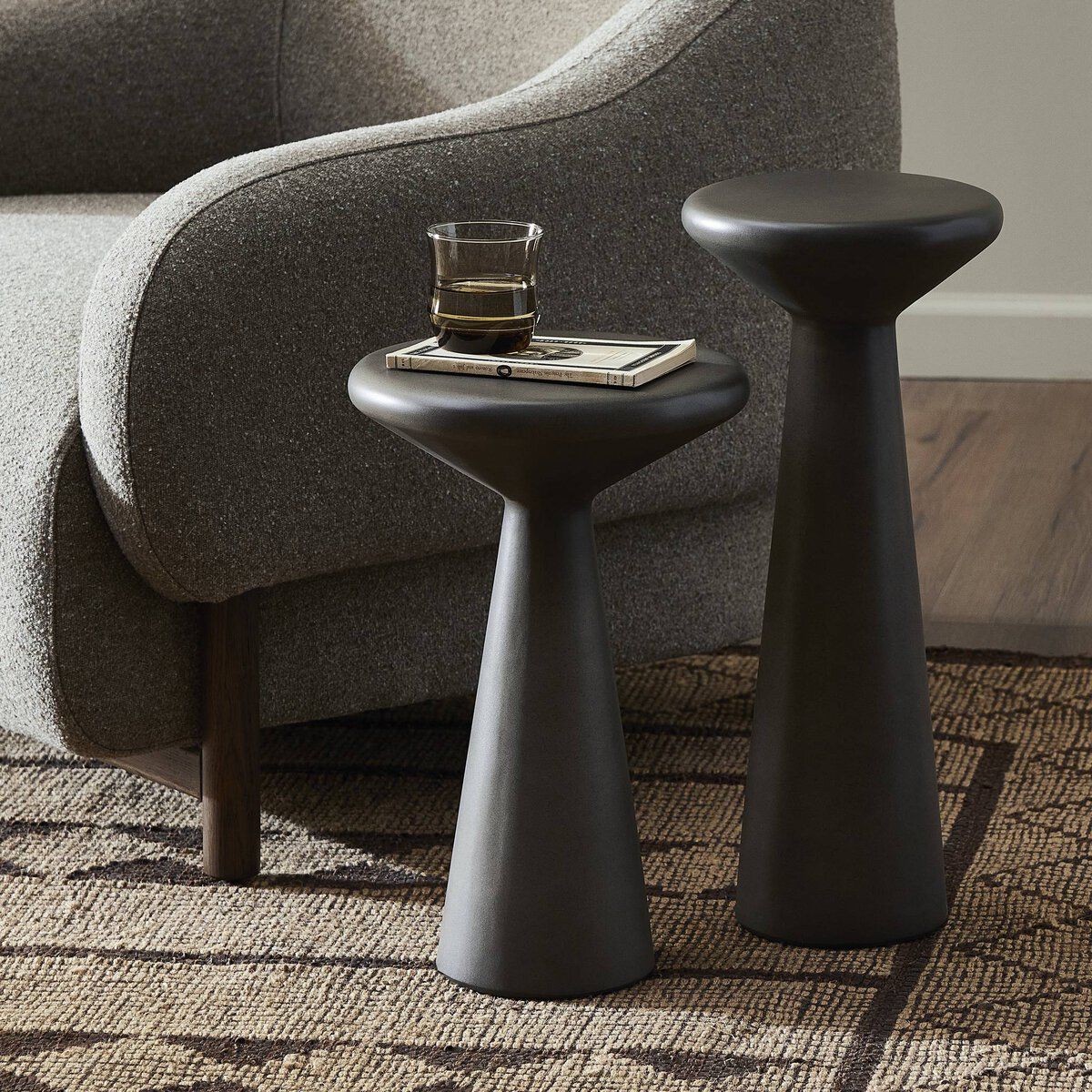 Ravine Concrete Accent Tables, Set Of 2