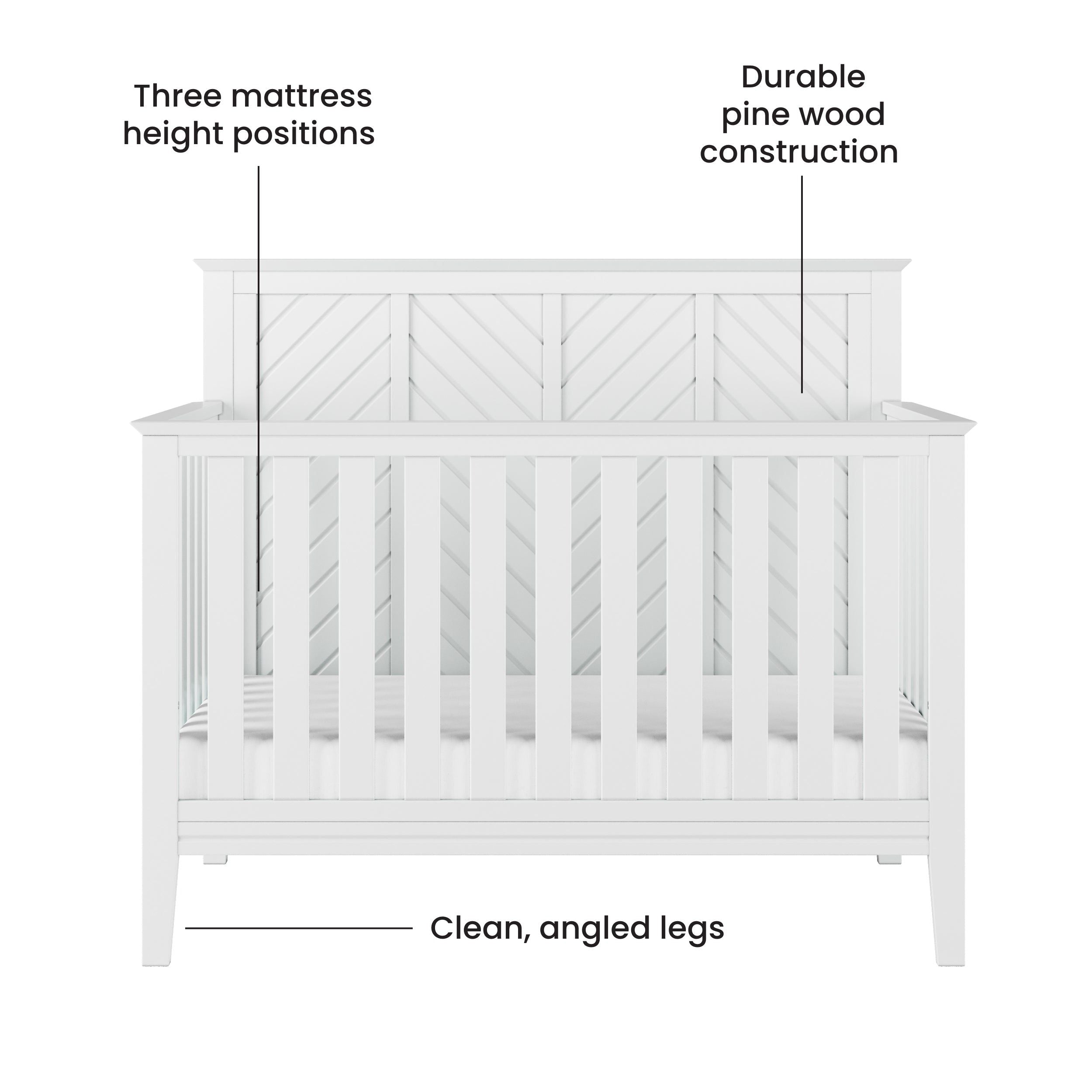 Atwood 4-in-1 Convertible Crib, Matte White
