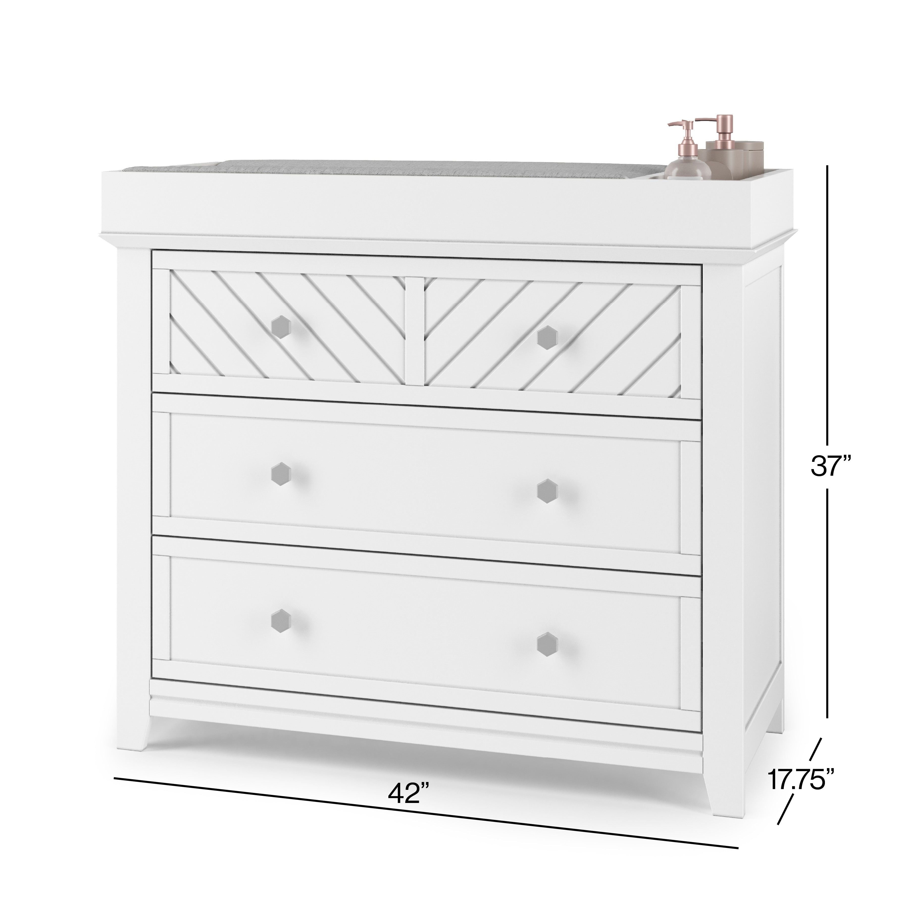 Universal Changing Table Topper, Matte White