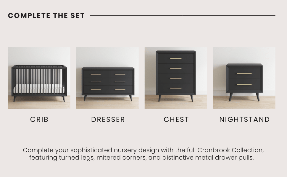 Cranbrook 4-in-1 Convertible Crib, Ebony