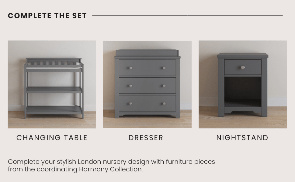 Harmony Nightstand, Cool Gray