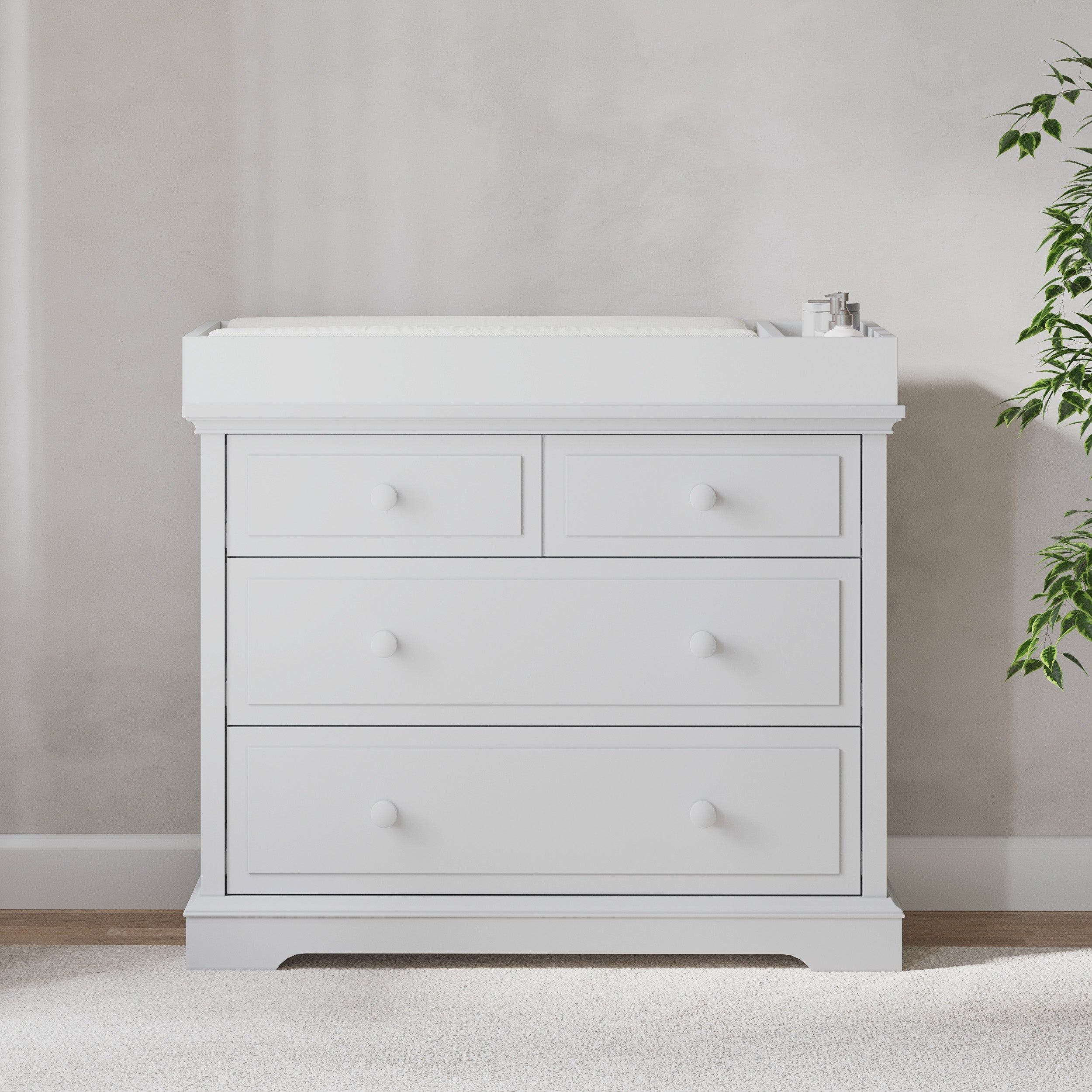 Universal Changing Table Topper, Matte White