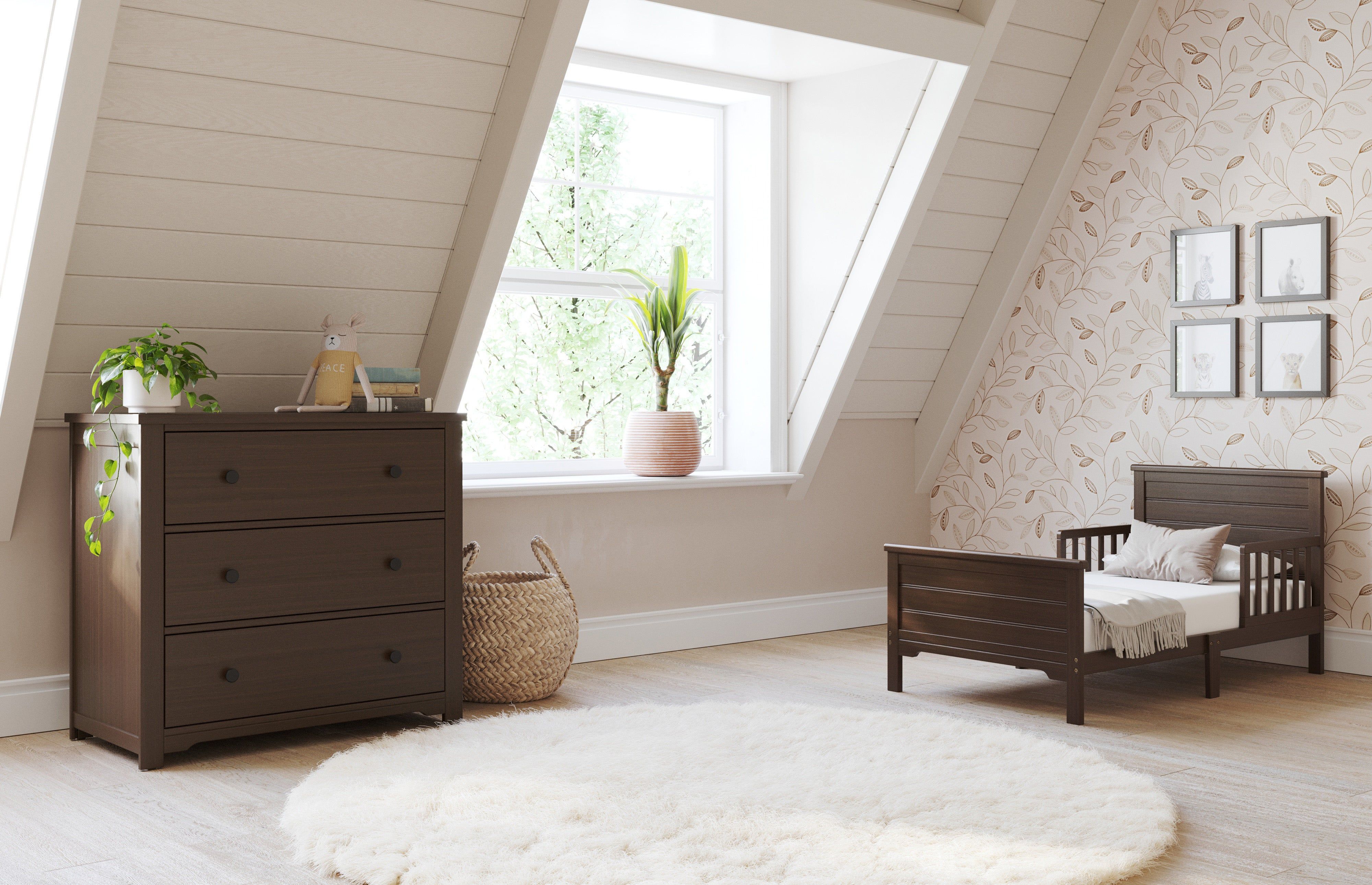 Woodland Toddler Bed, Brushed Truffle