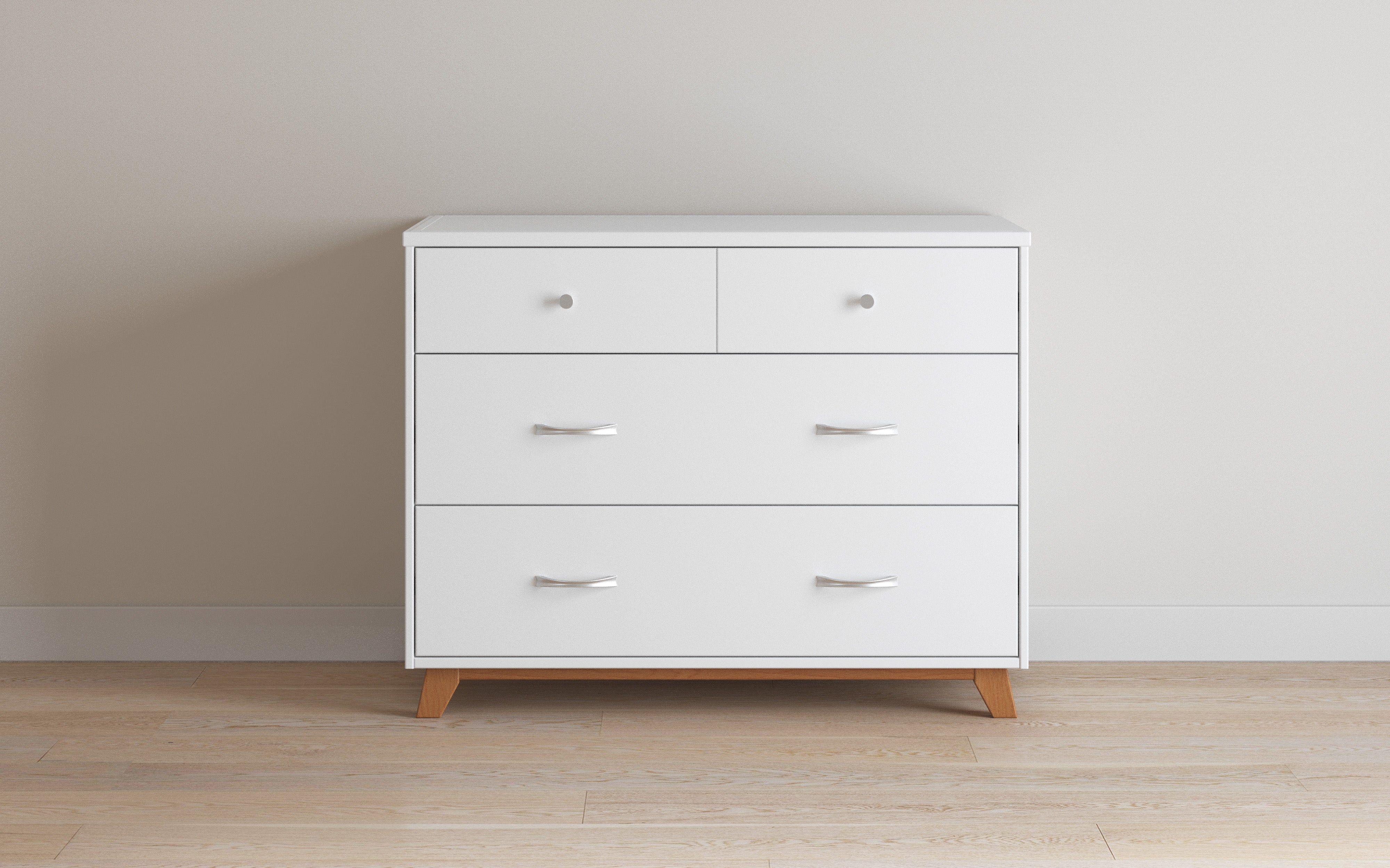 Soho 3-Drawer Dresser, White/Natural