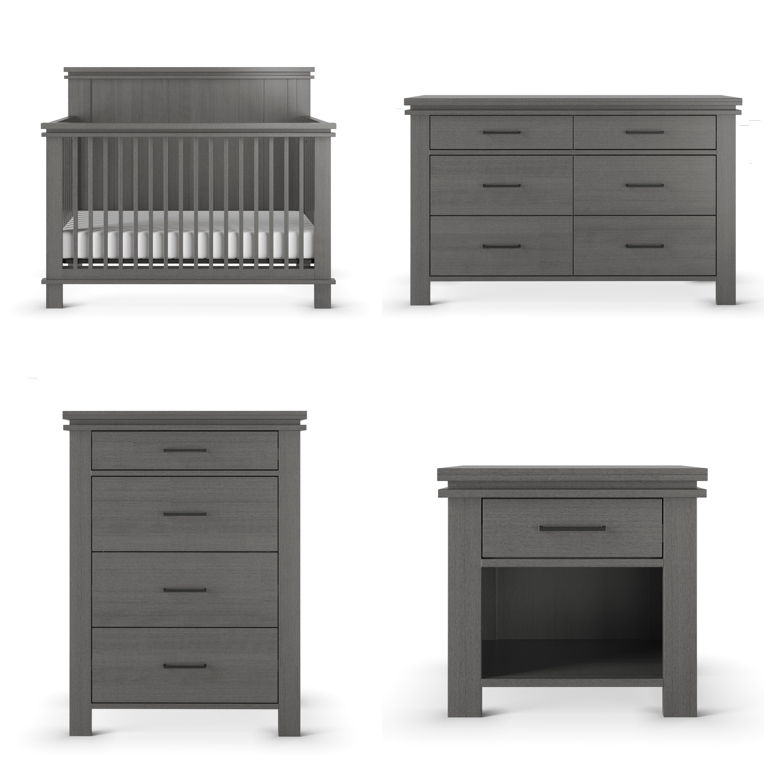 Denman 4-in-1 Convertible Crib, Midnight Gray