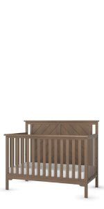 Hampton Flat Top 4-in-1 Convertible Crib, Dusty Heather