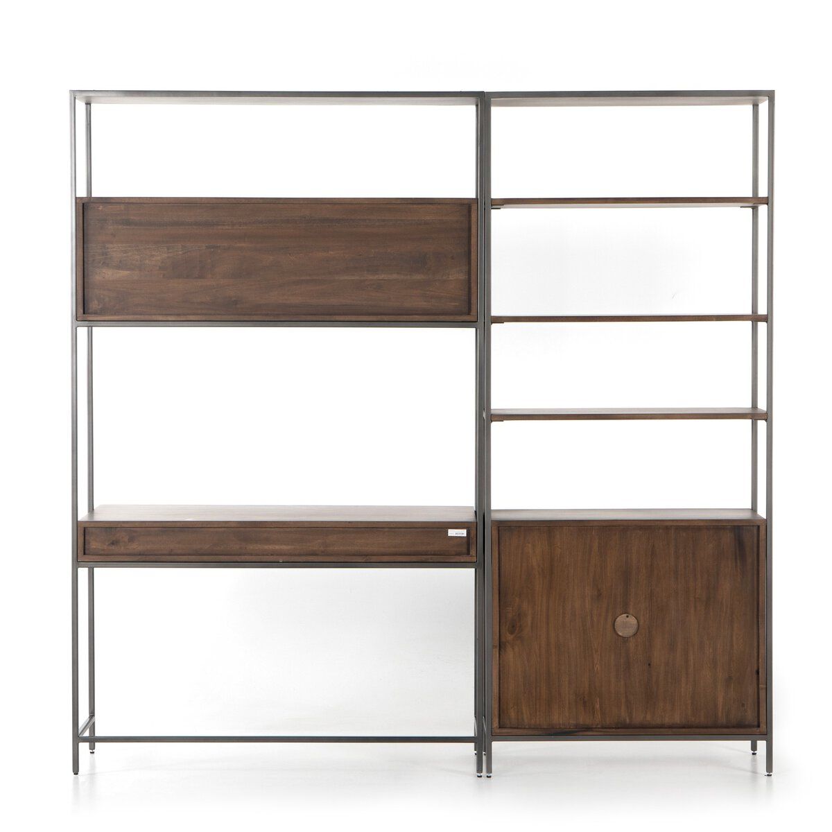 Trey Modular Wall Desk With 1 Bookcase