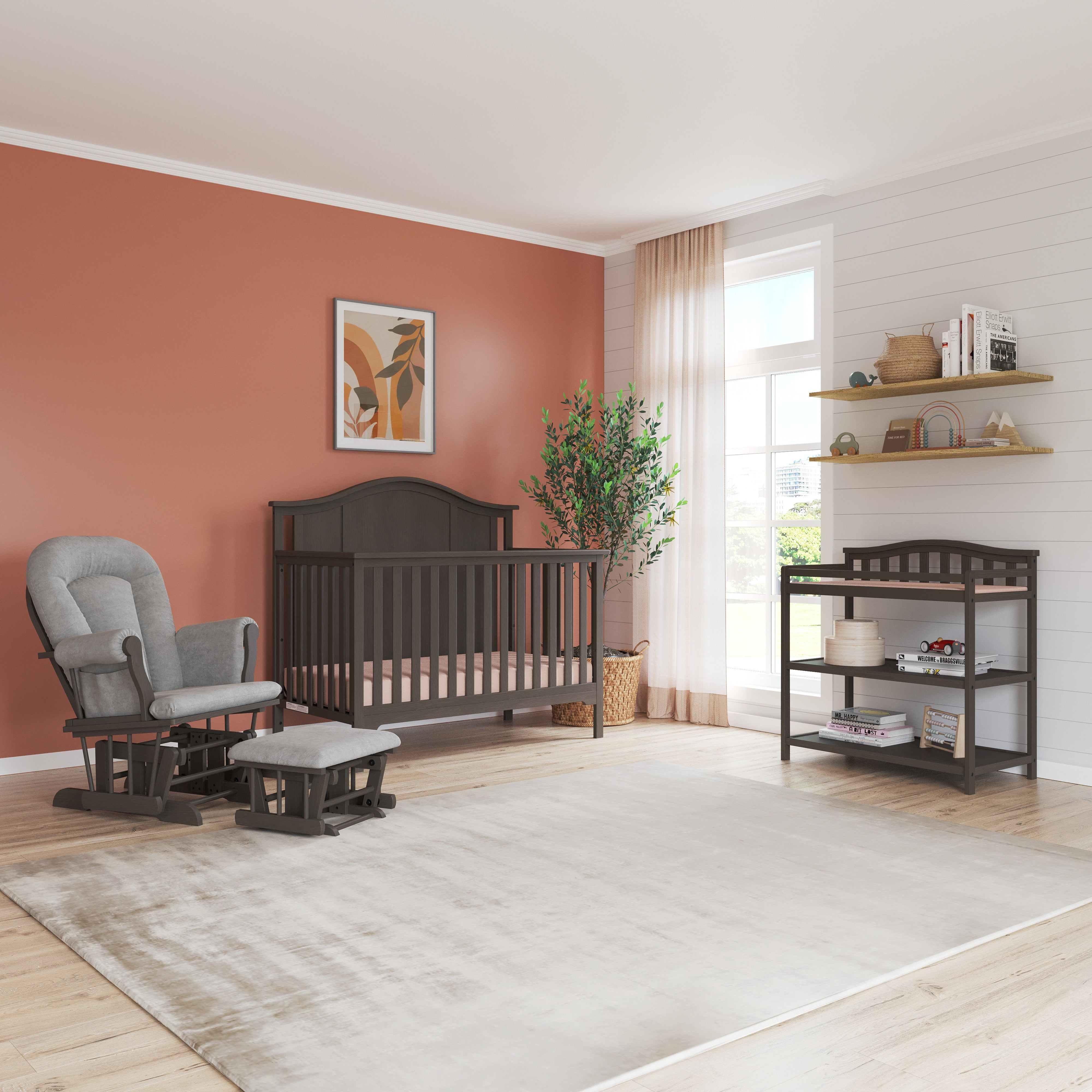 Arch Top Baby Changing Table, Dapper Gray