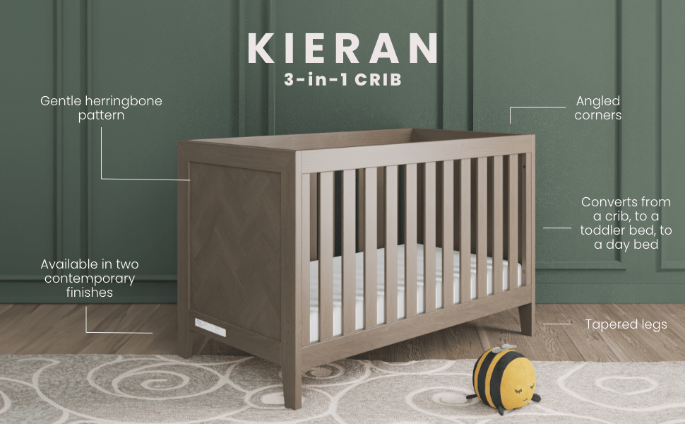 Kieran 3-in-1 Convertible Crib, Crescent Gray