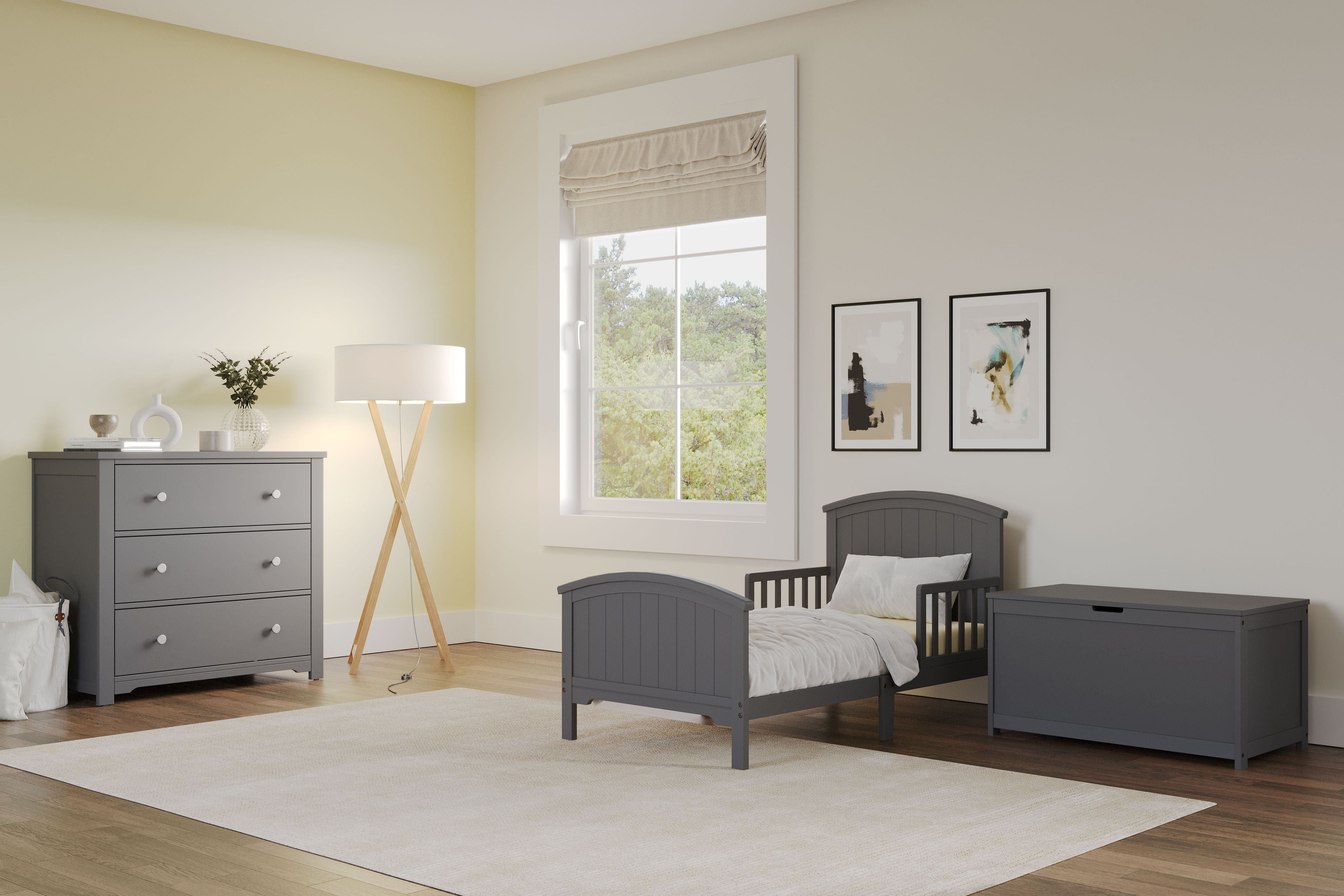 Harmony 3-Drawer Dresser With Changing Table Topper, Cool Gray