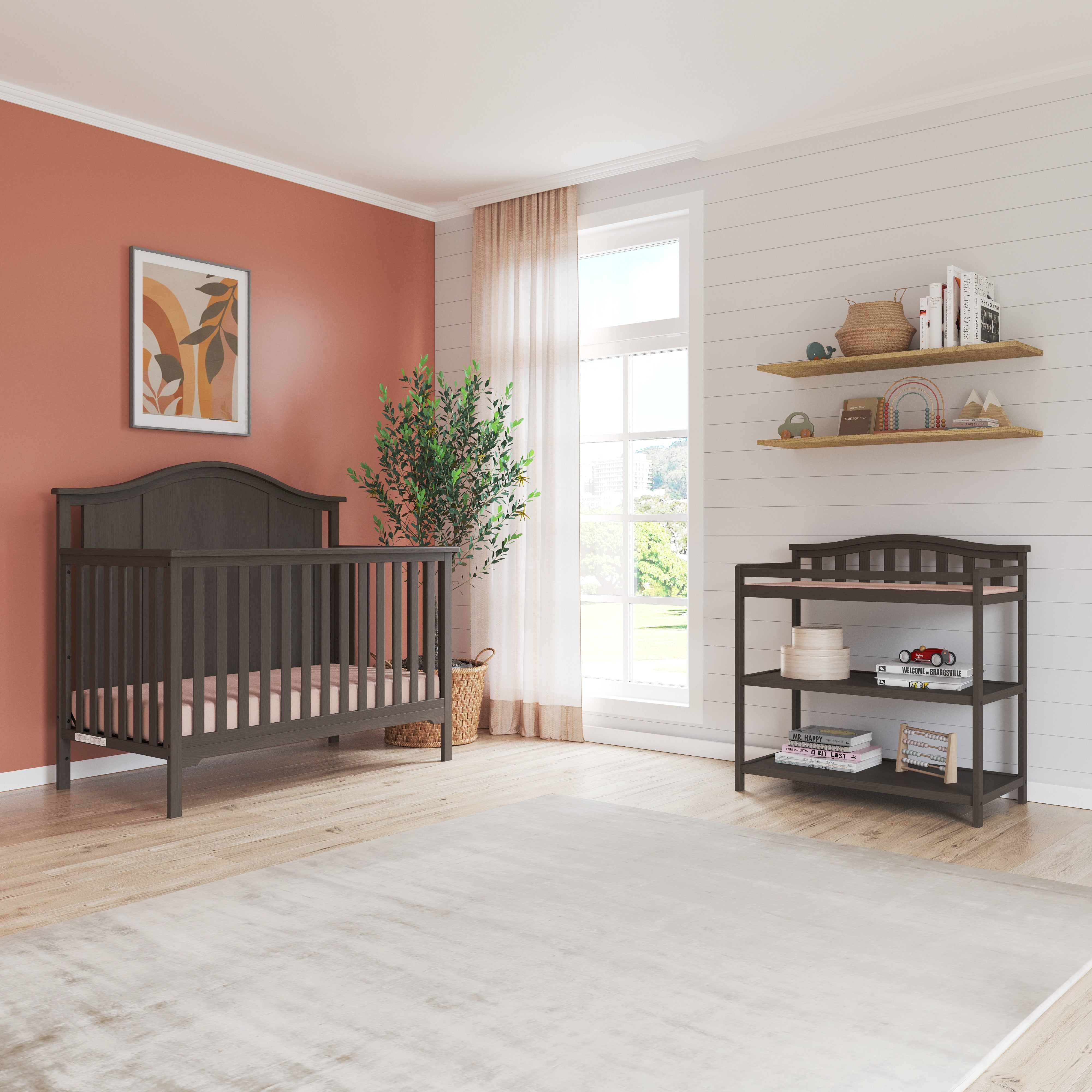 Arch Top Baby Changing Table, Dapper Gray