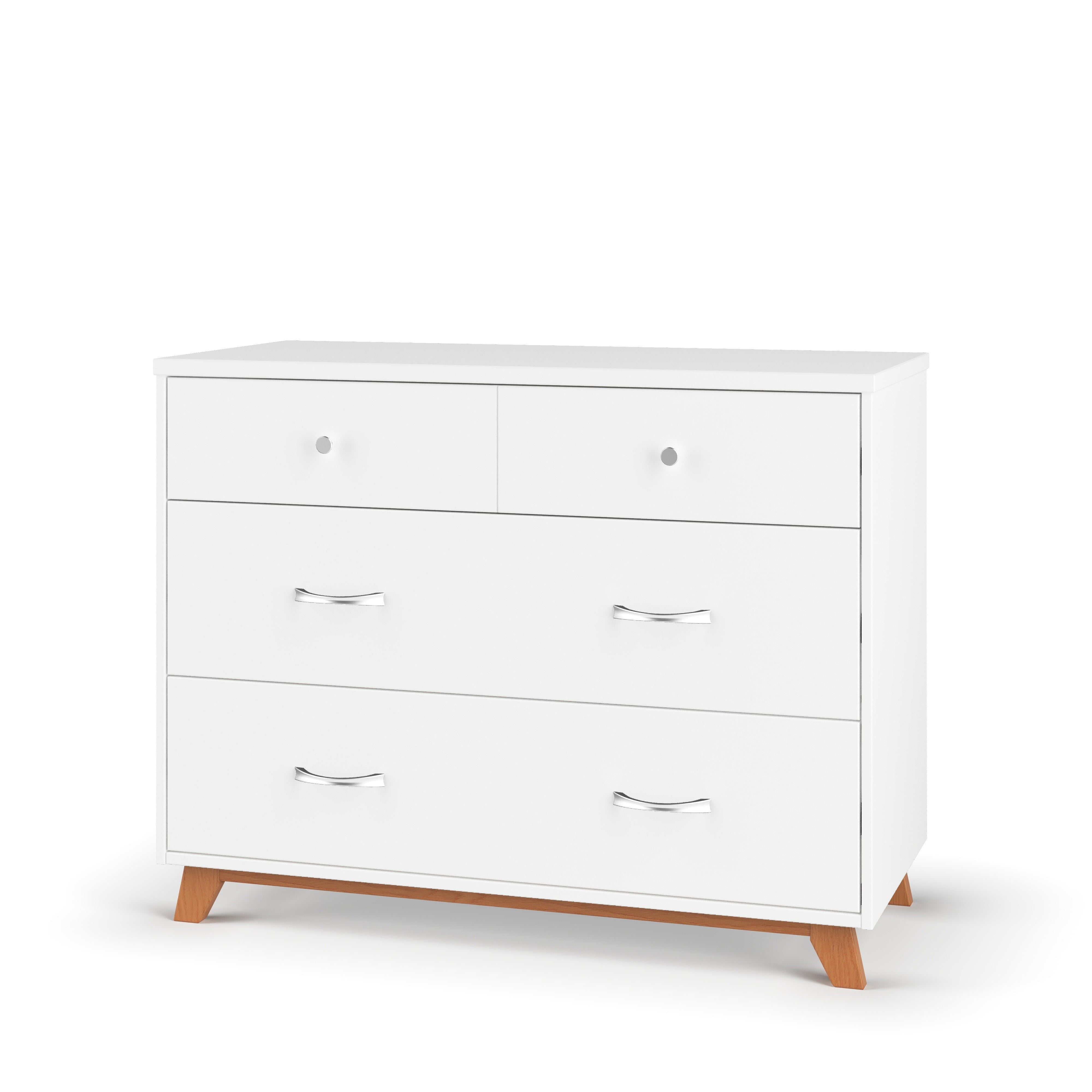 Soho 3-Drawer Dresser, White/Natural