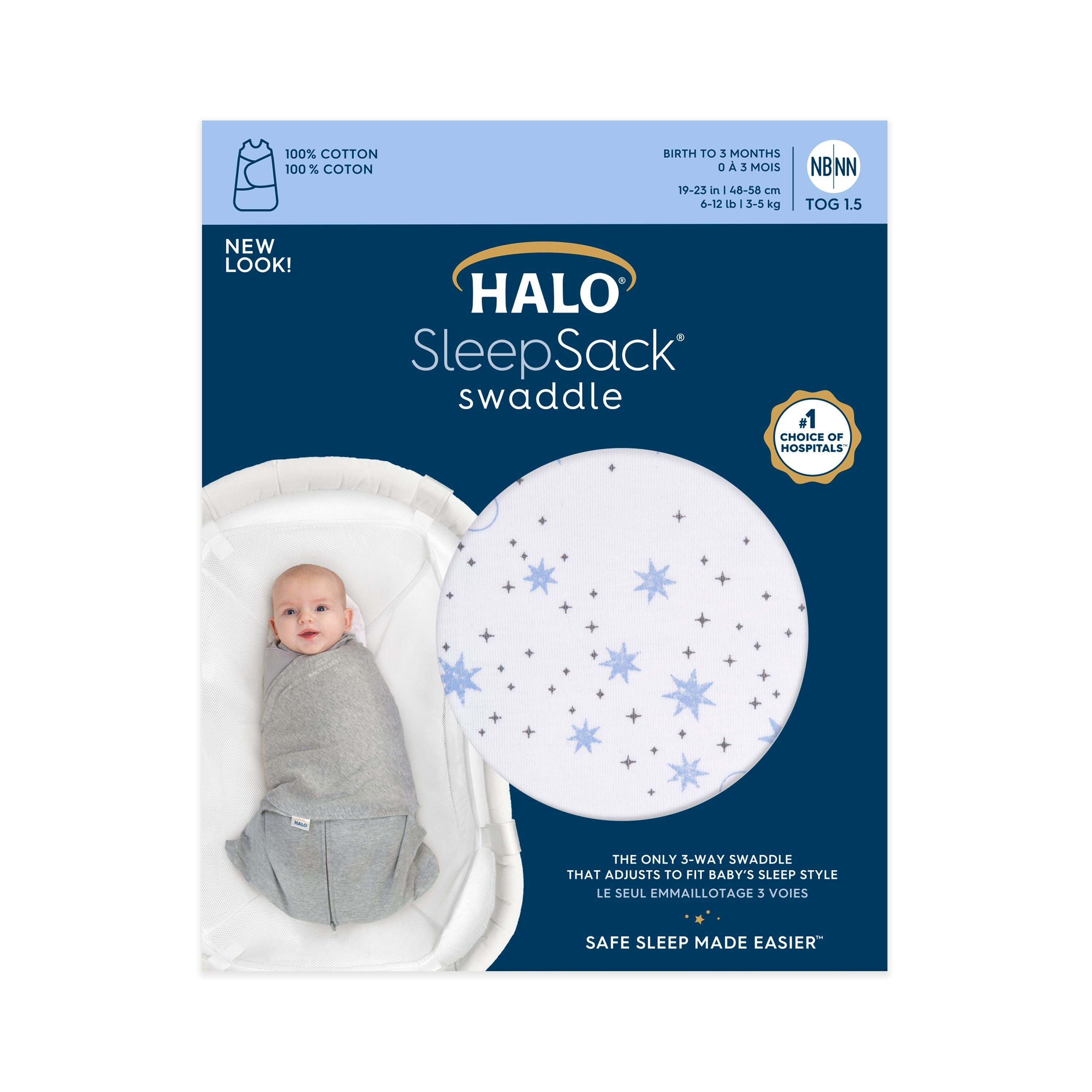 Halo Sleep Swaddle 100% Cotton Tog 1.5 SleepSack Swaddle