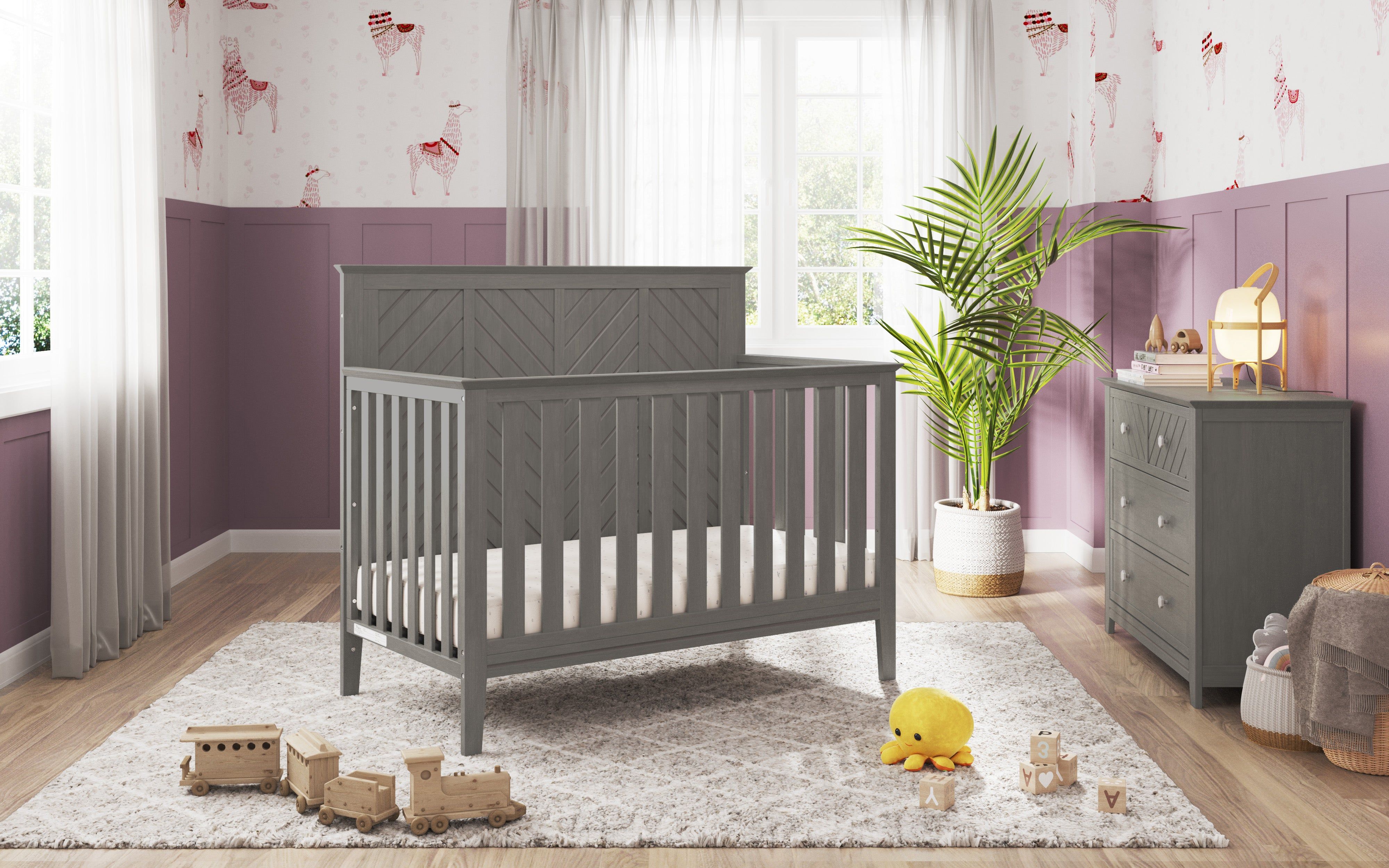 Atwood 4-in-1 Convertible Crib, Lunar Gray