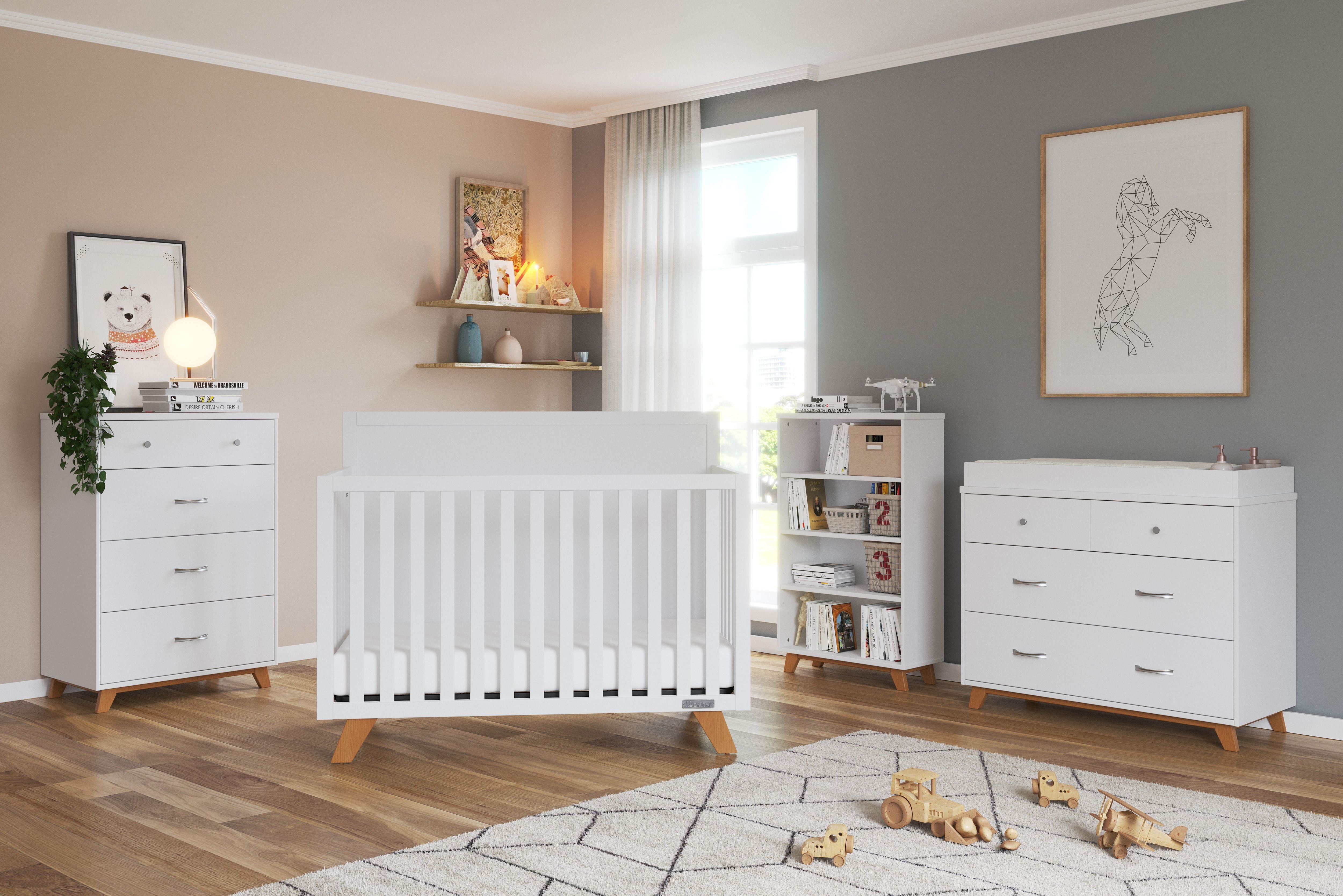 Soho 4 Drawer Chest, White/Natural