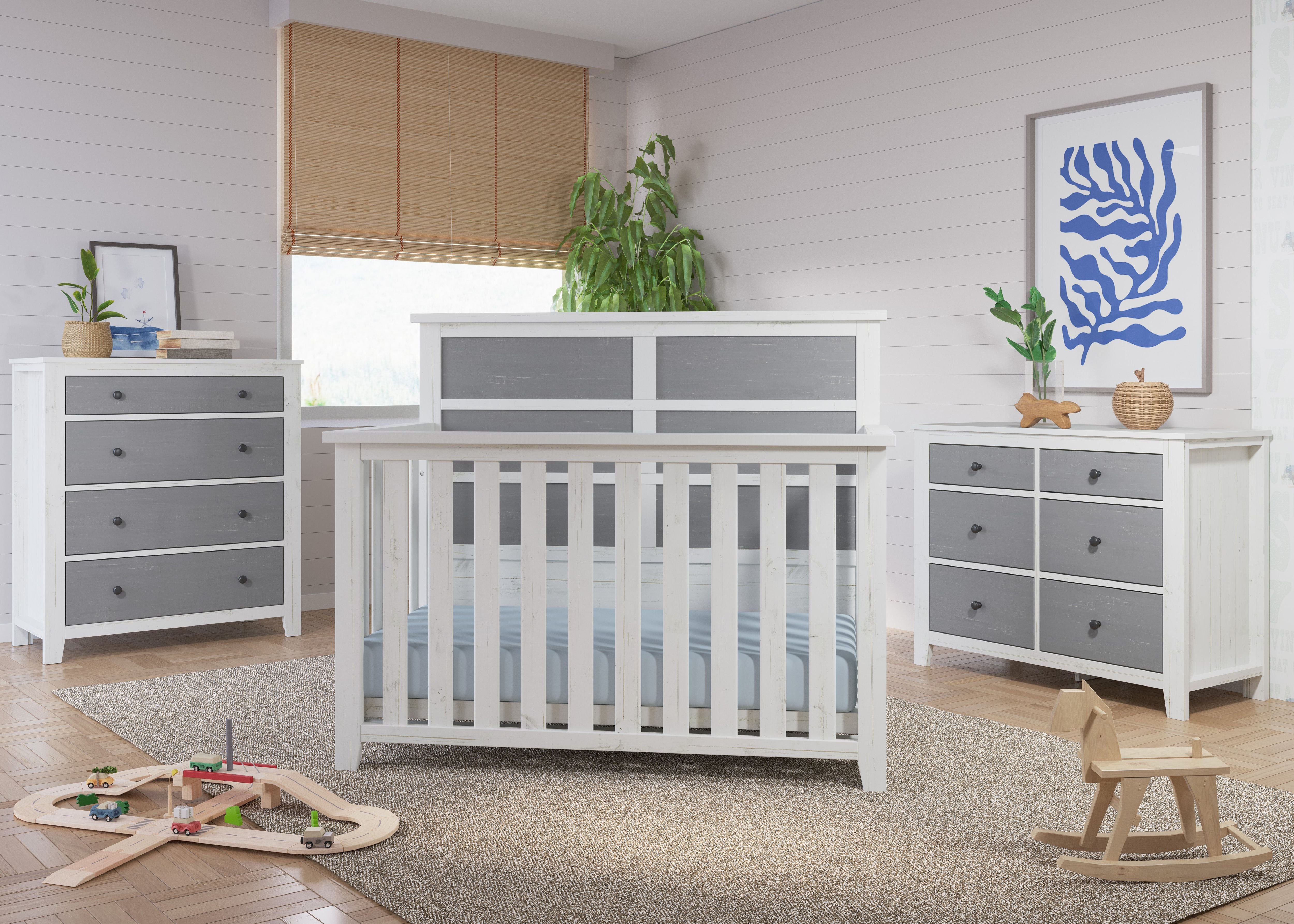 Ocean Grove Double Dresser, White/Gray
