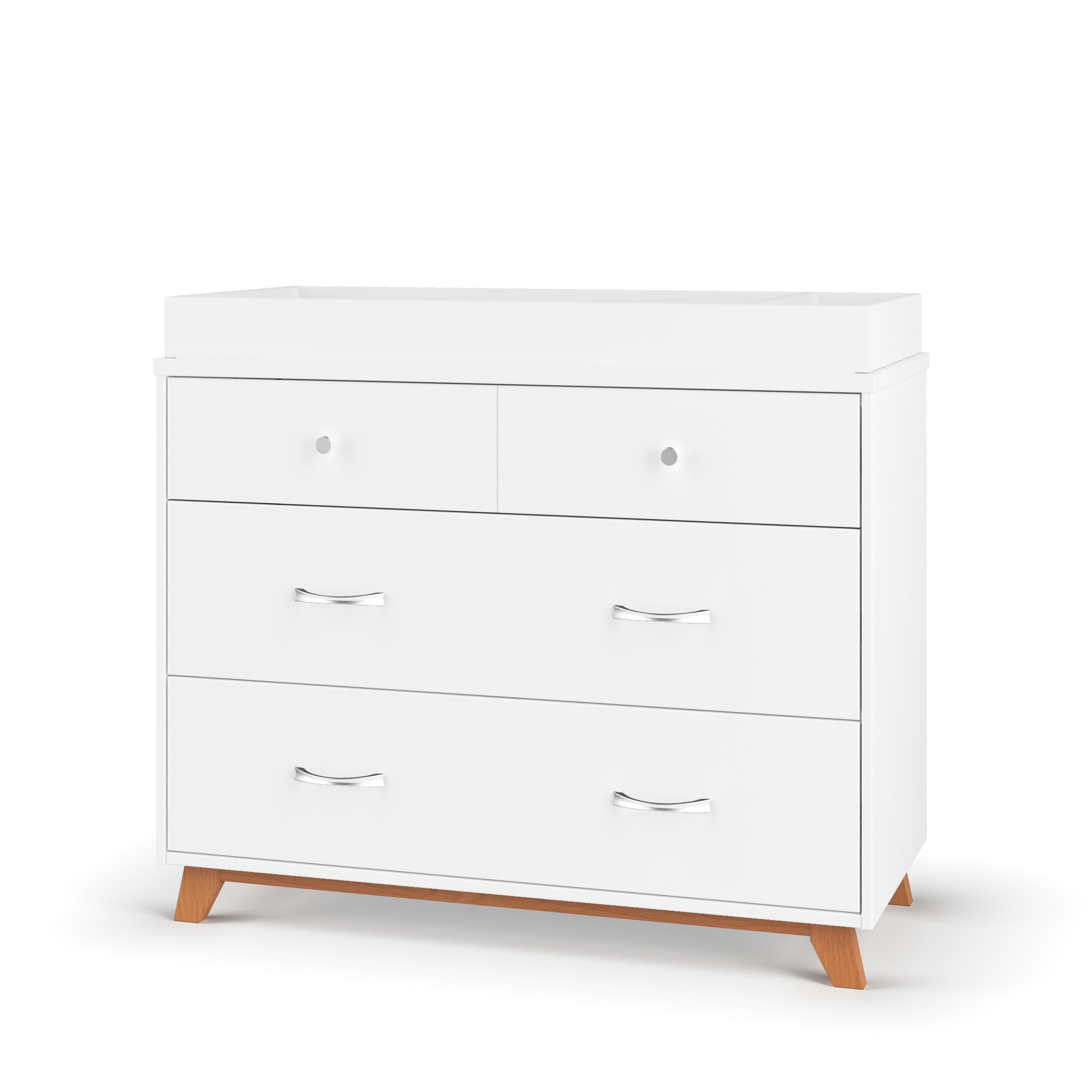 Soho 3-Drawer Dresser, White/Natural