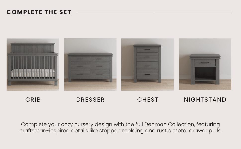 Denman Double Dresser, Midnight Gray