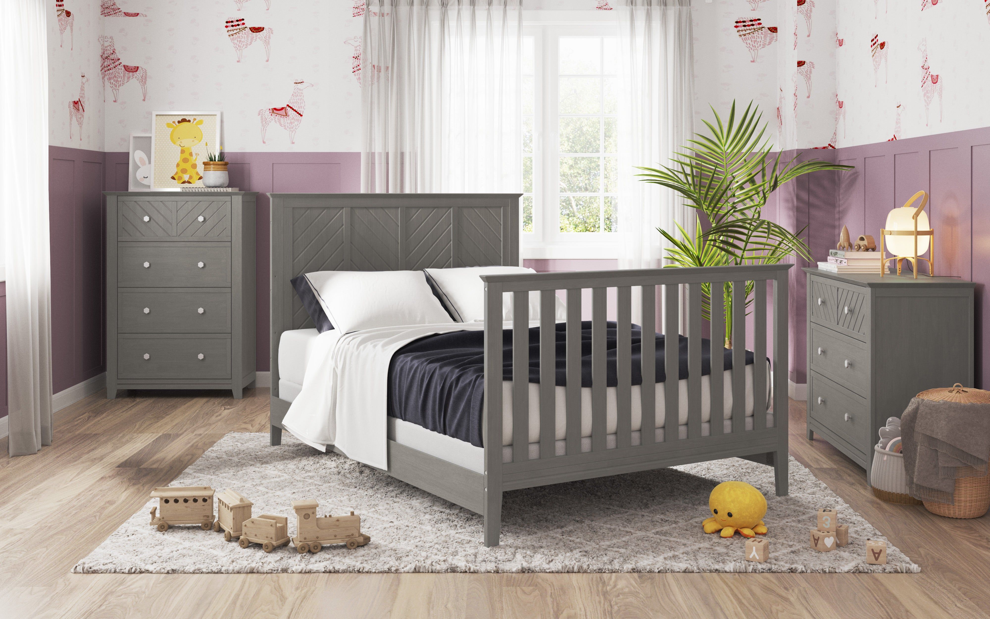 Atwood 4-in-1 Convertible Crib, Lunar Gray