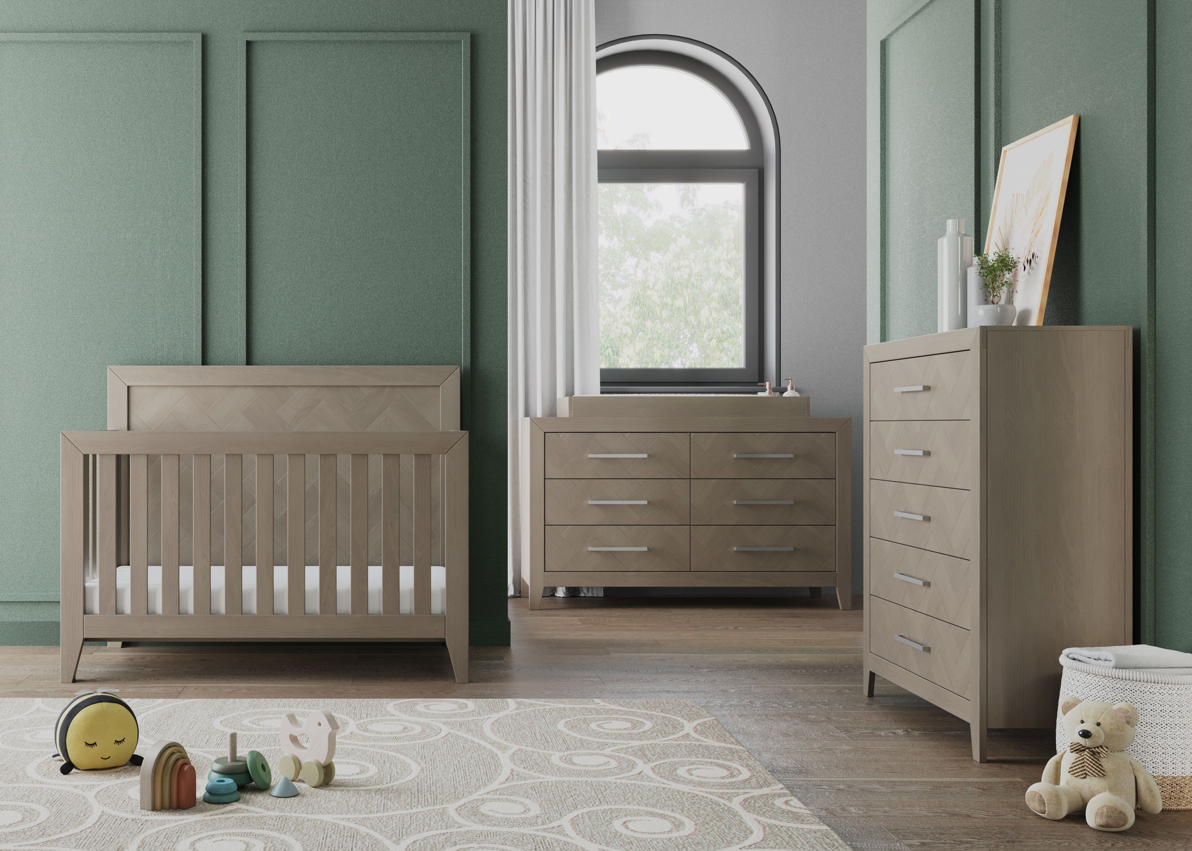 Kieran 5-Drawer Chest, Crescent Gray