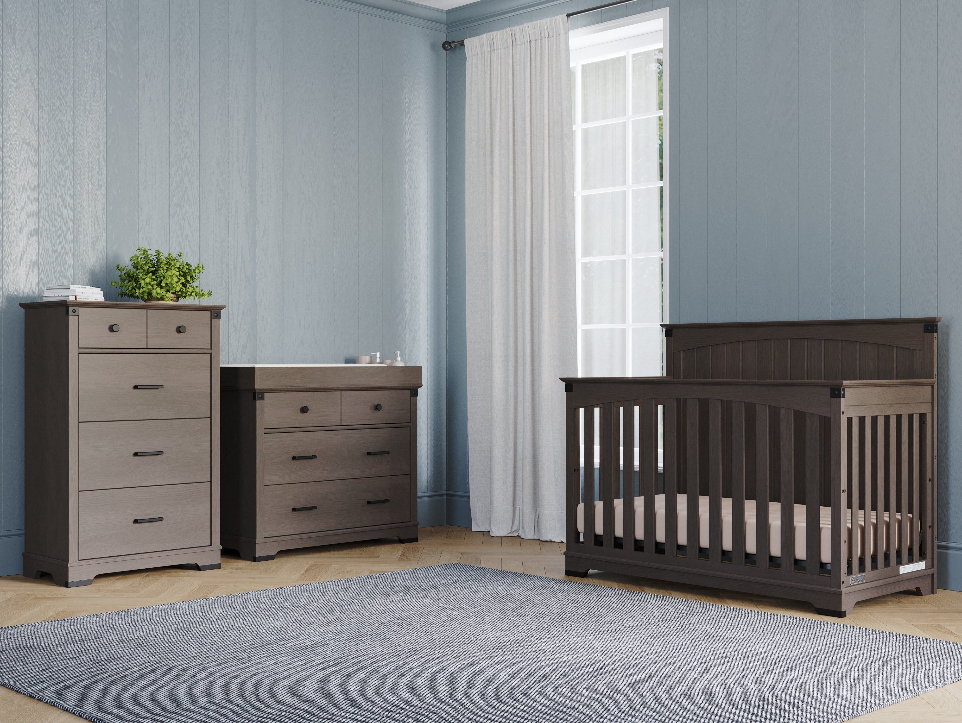 Redmond Full Panel 4-in-1 Convertible Crib, Dapper Gray