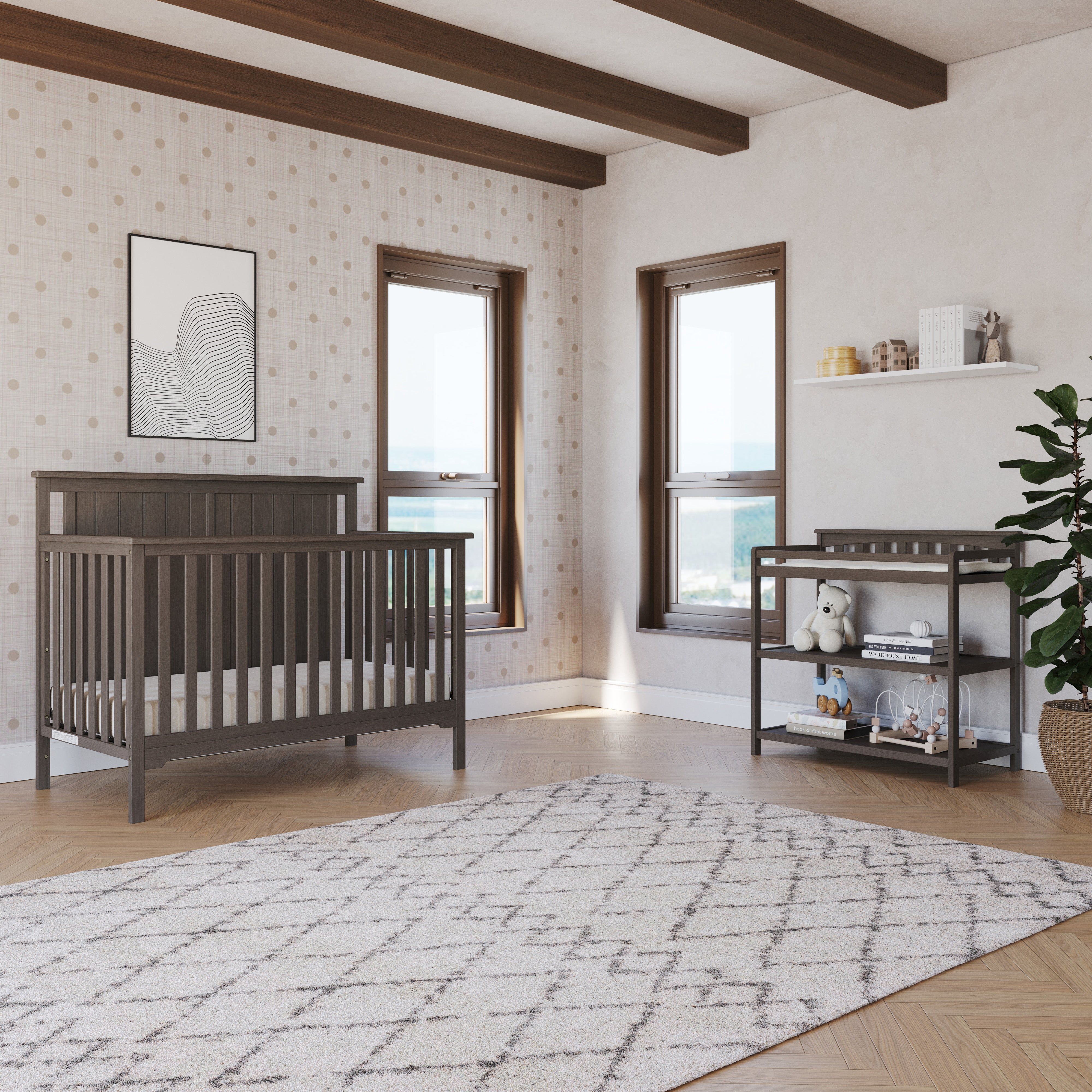 Flat Top Baby Changing Table, Dapper Gray