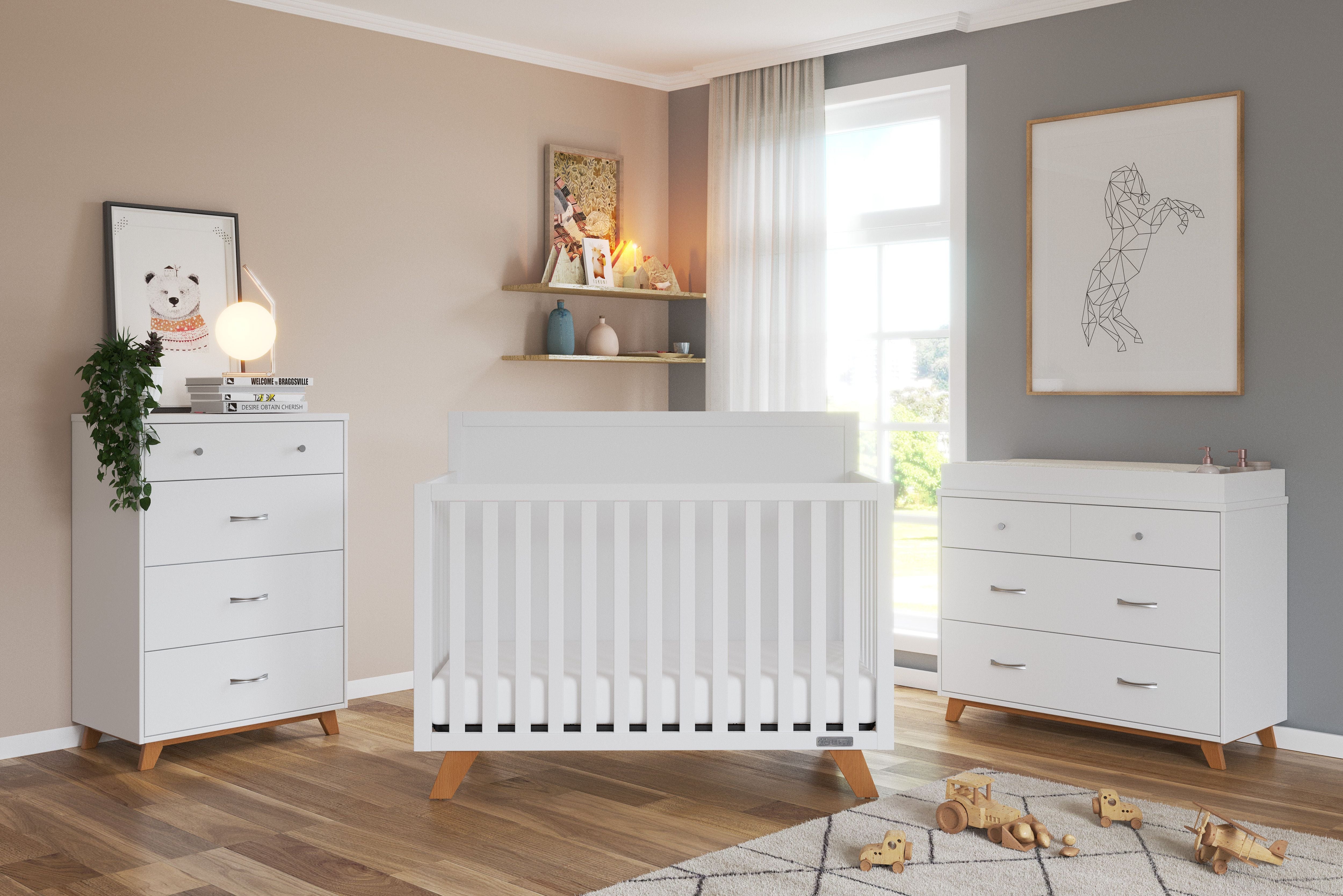 Soho 4 Drawer Chest, White/Natural