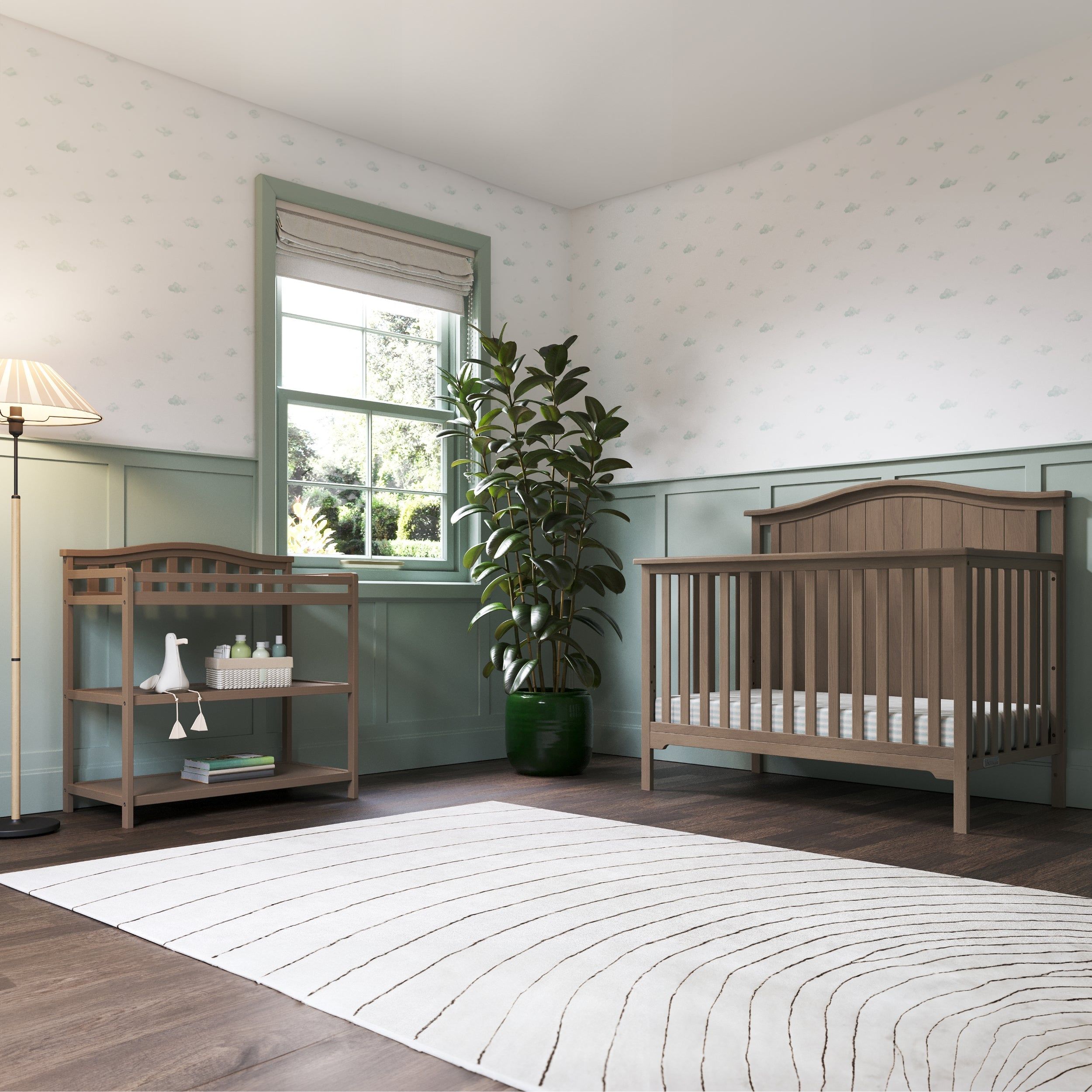 Arch Top Baby Changing Table - Dusty Heather