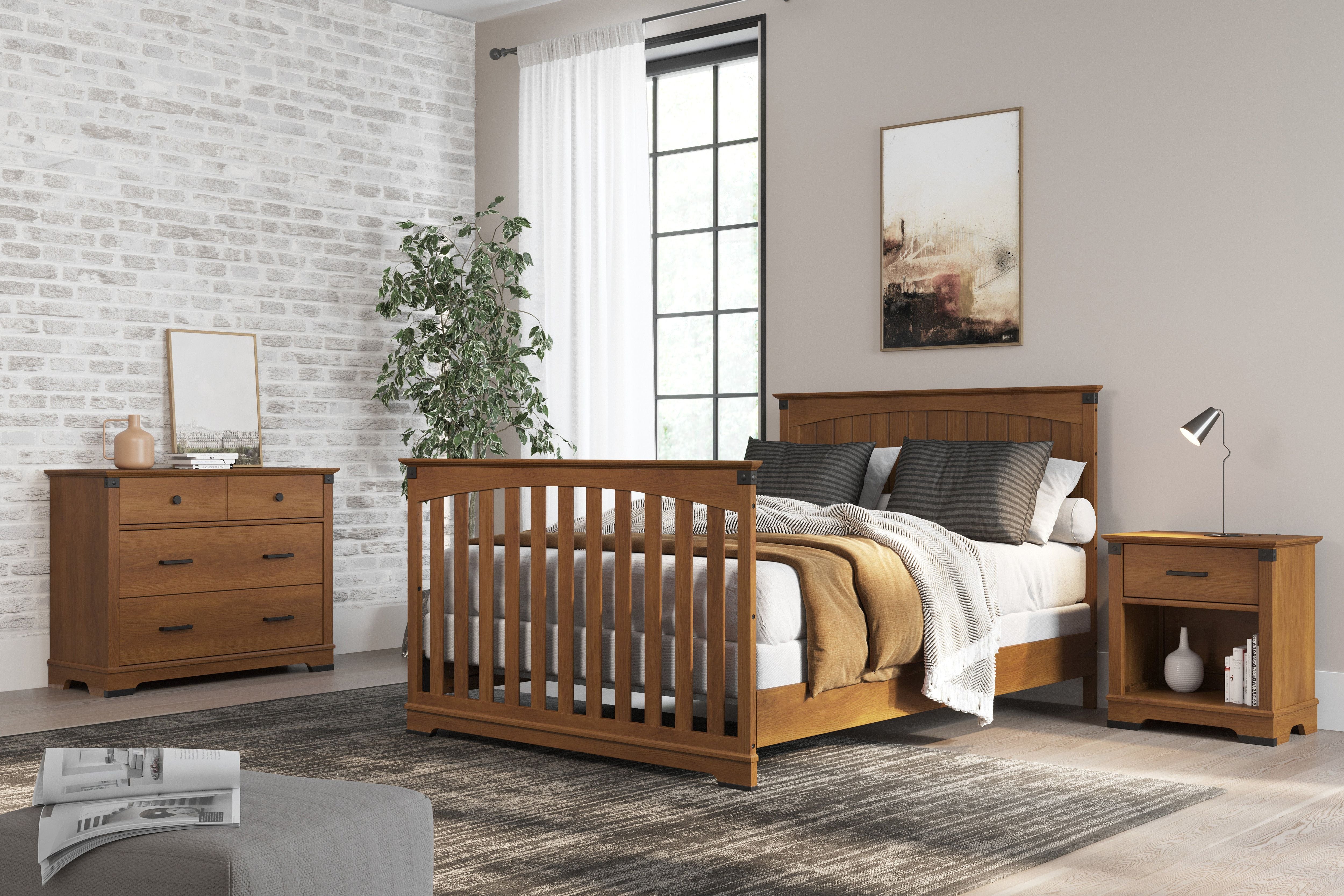 Redmond Full Panel 4-in-1 Convertible Crib, Coach Cherry