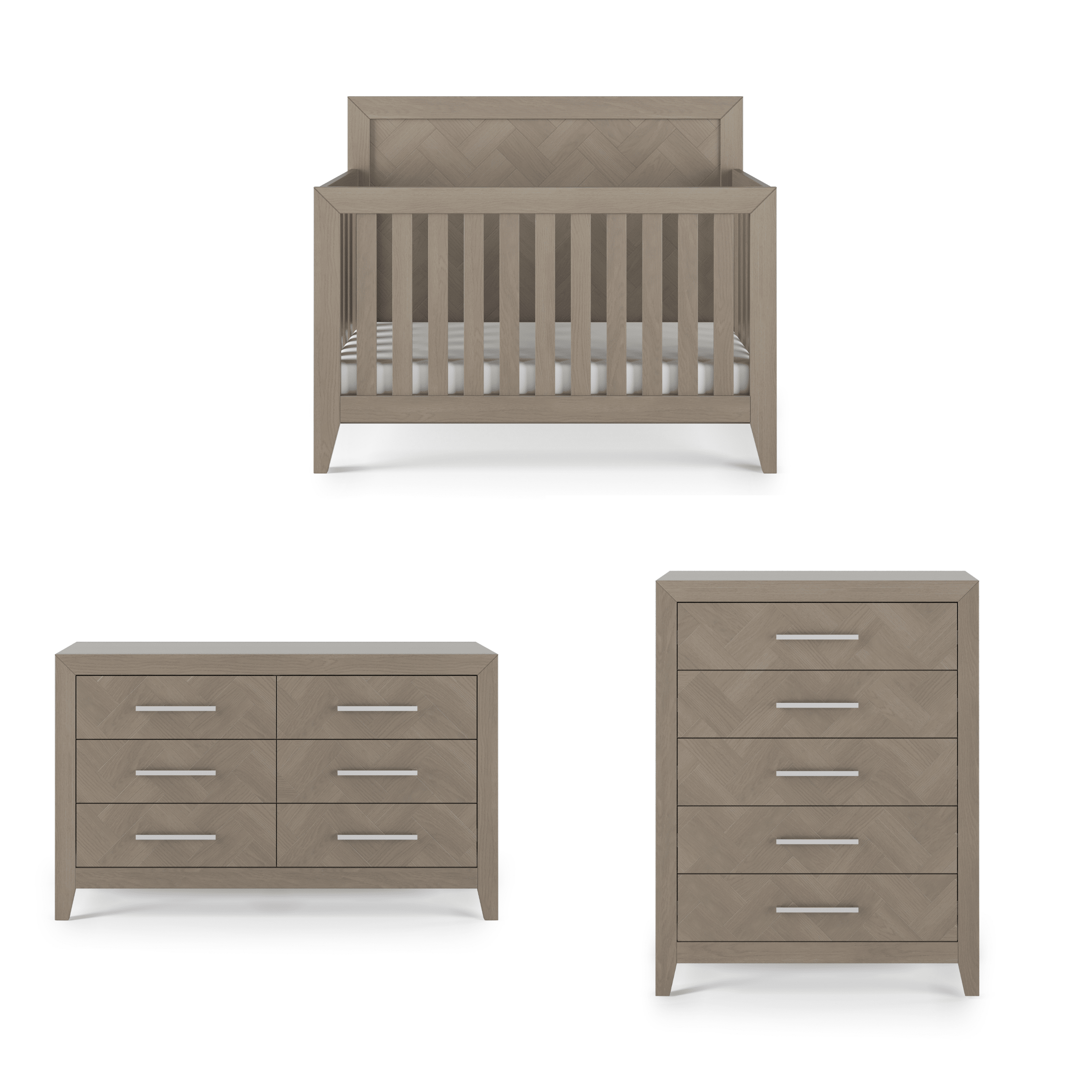 Kieran 4-in-1 Convertible Crib, Crescent Gray