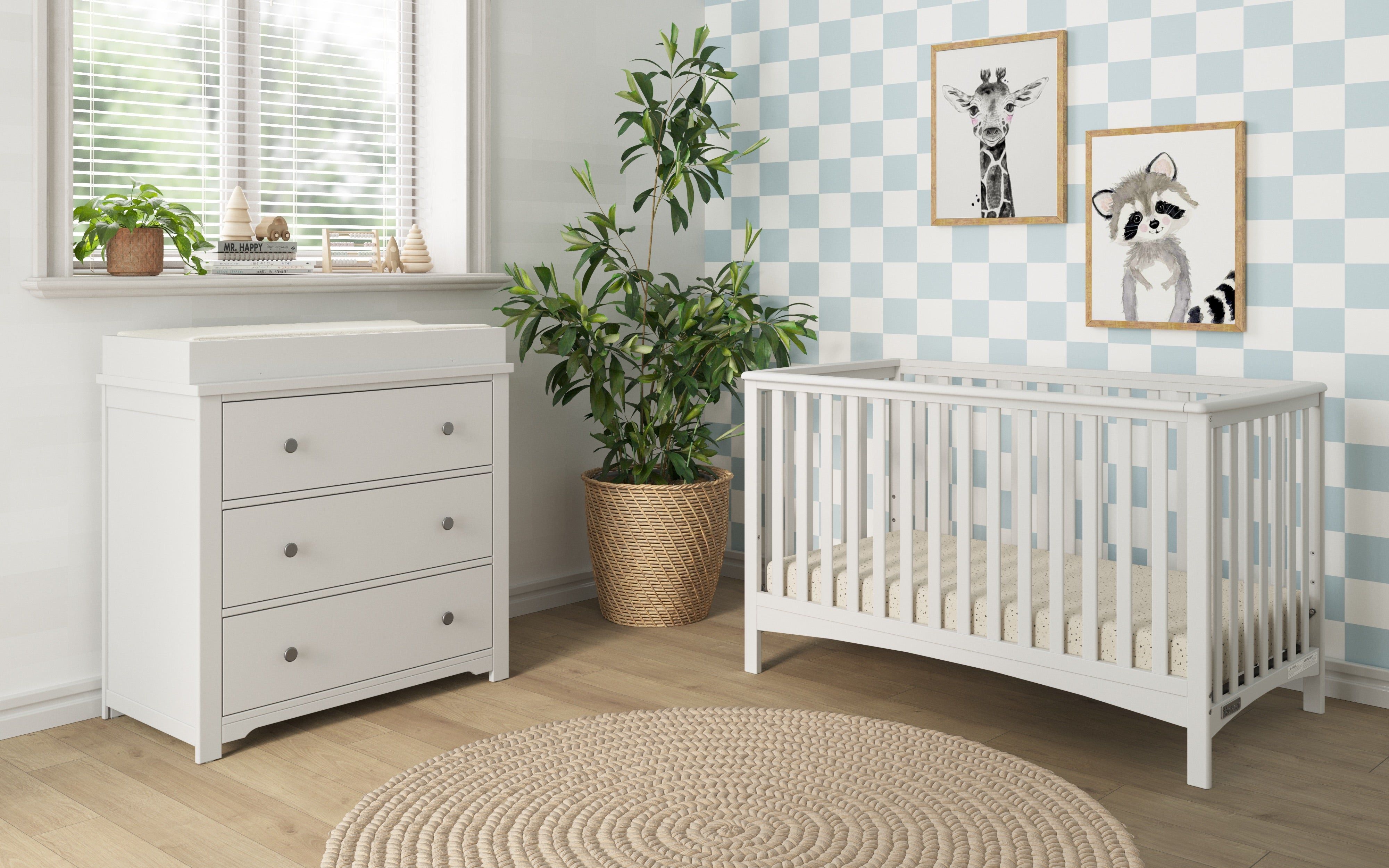 Harmony 3-Drawer Dresser With Changing Table Topper Matte White