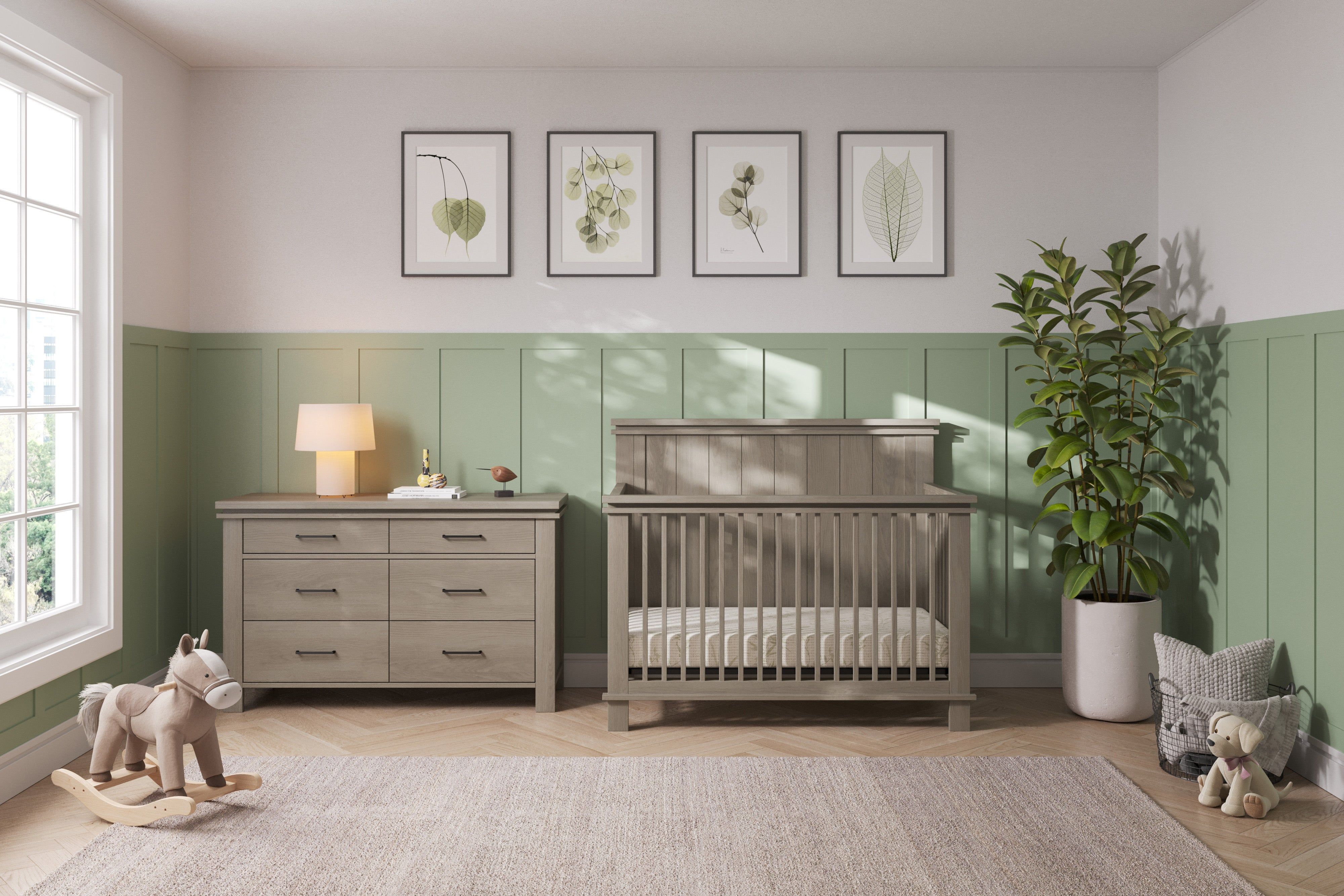 Denman 4-in-1 Convertible Crib, Crescent Gray