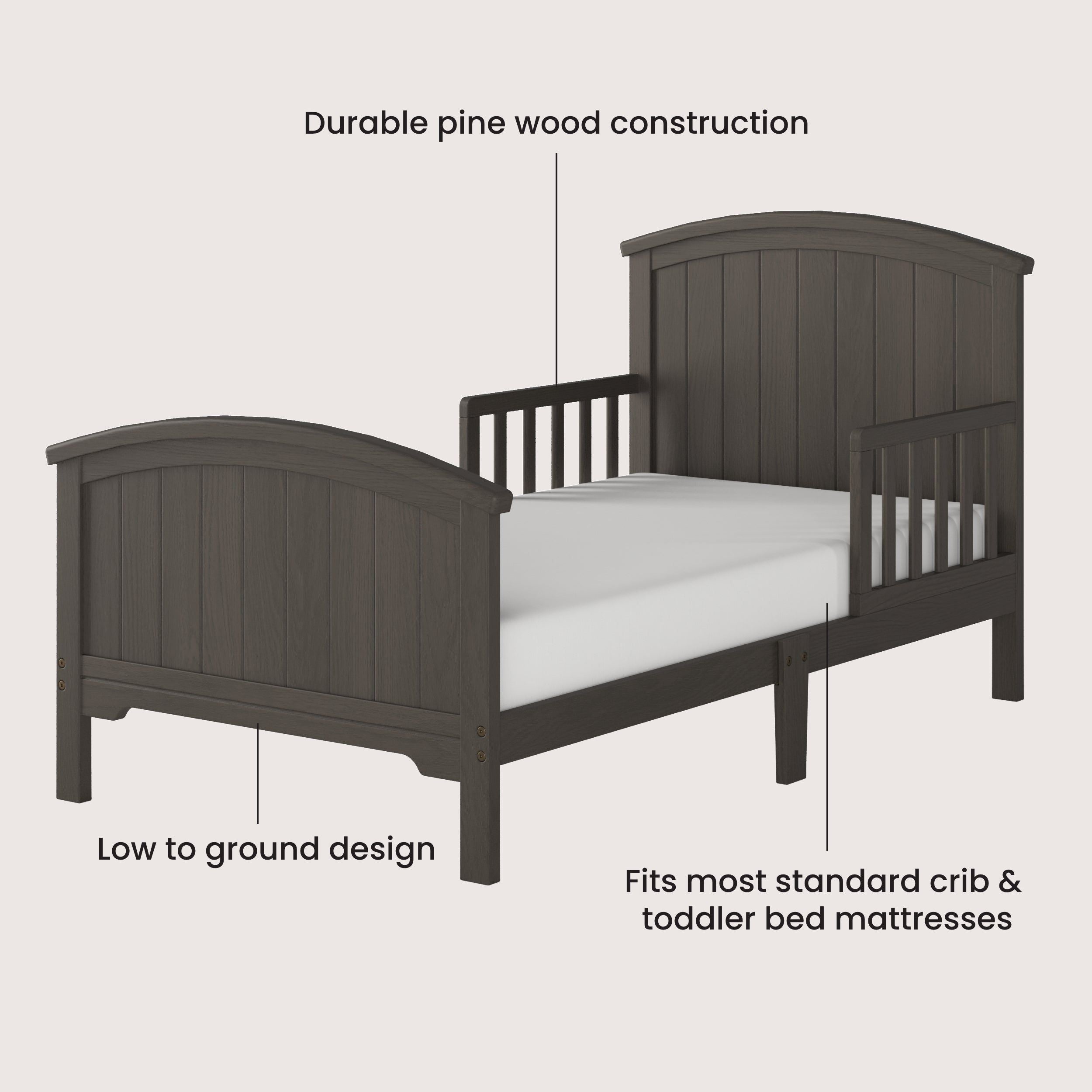 Hampton Toddler Bed, Dapper Gray