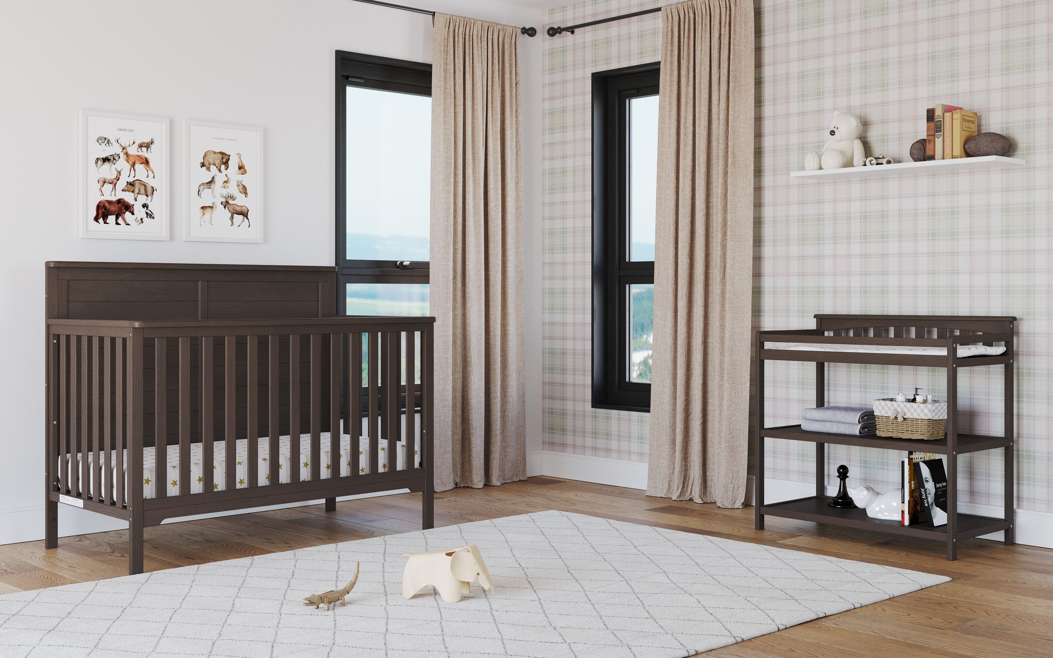 Flat Top Baby Changing Table, Dapper Gray