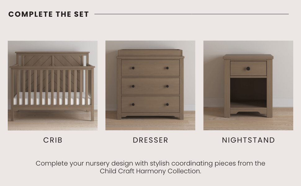 Hampton Flat Top 4-in-1 Convertible Crib, Dusty Heather
