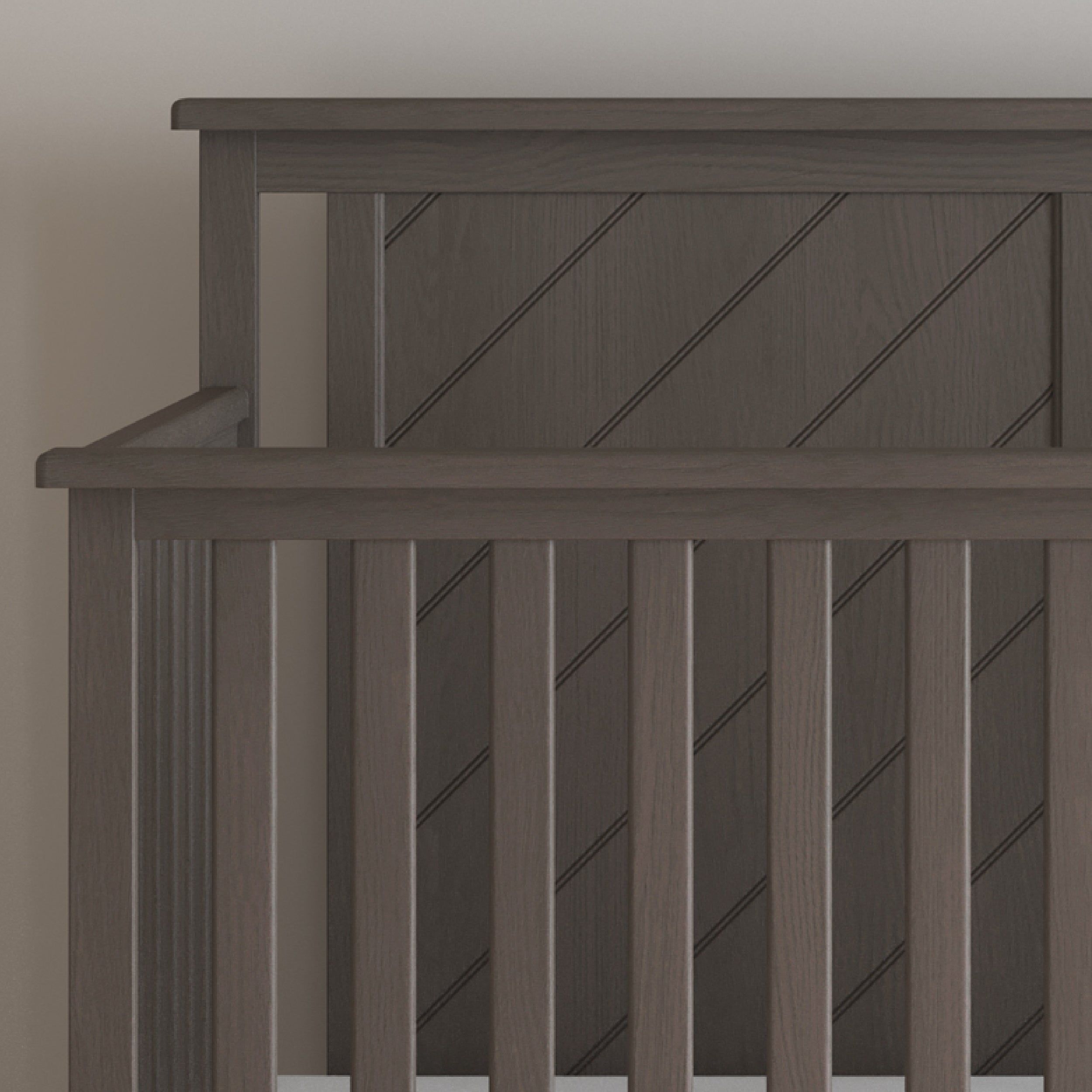 Hampton Flat Top 4-in-1 Convertible Crib, Dapper Gray